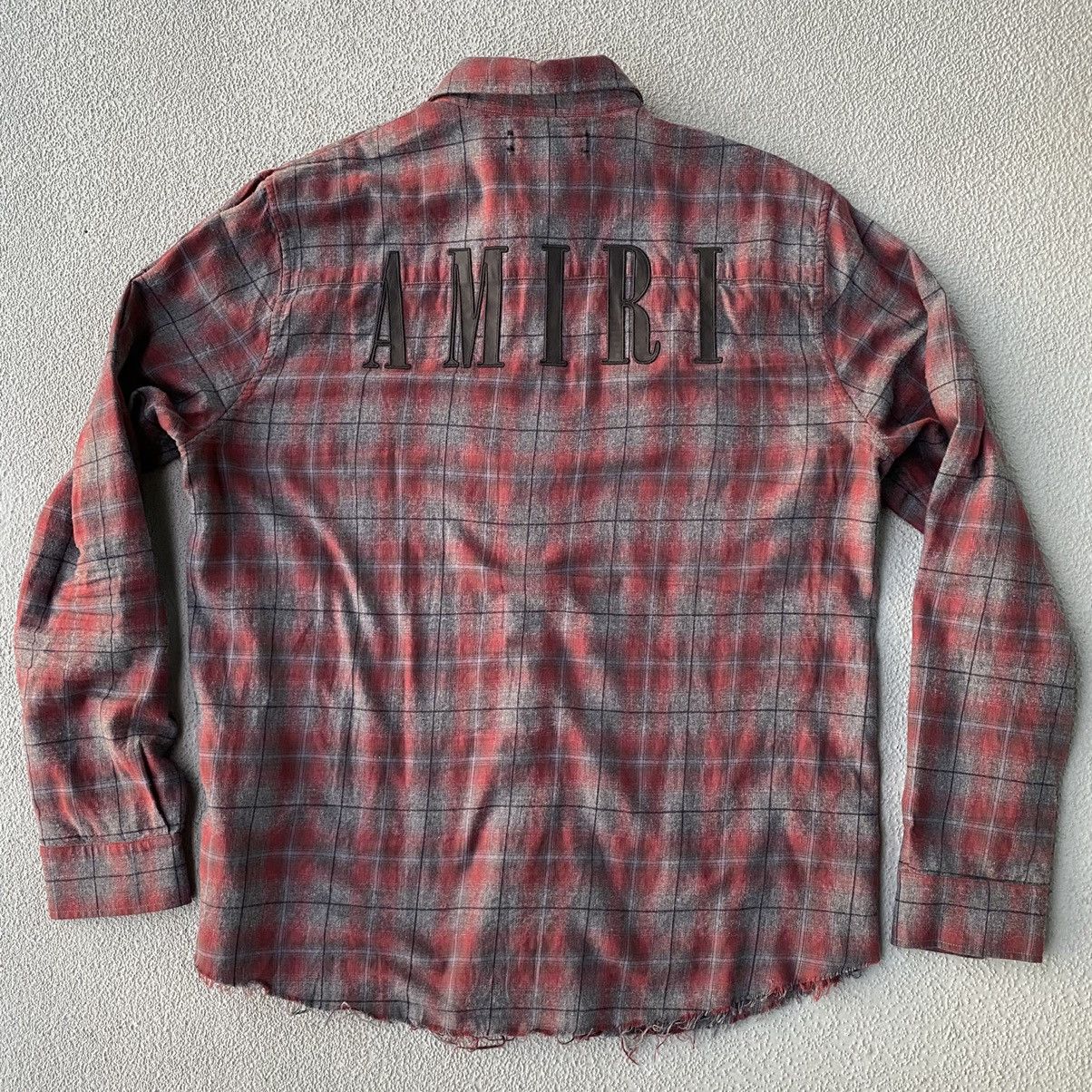 Amiri Amiri Red/Black Distressed Flannel Size US L / EU 52-54 / 3 - 3 Thumbnail