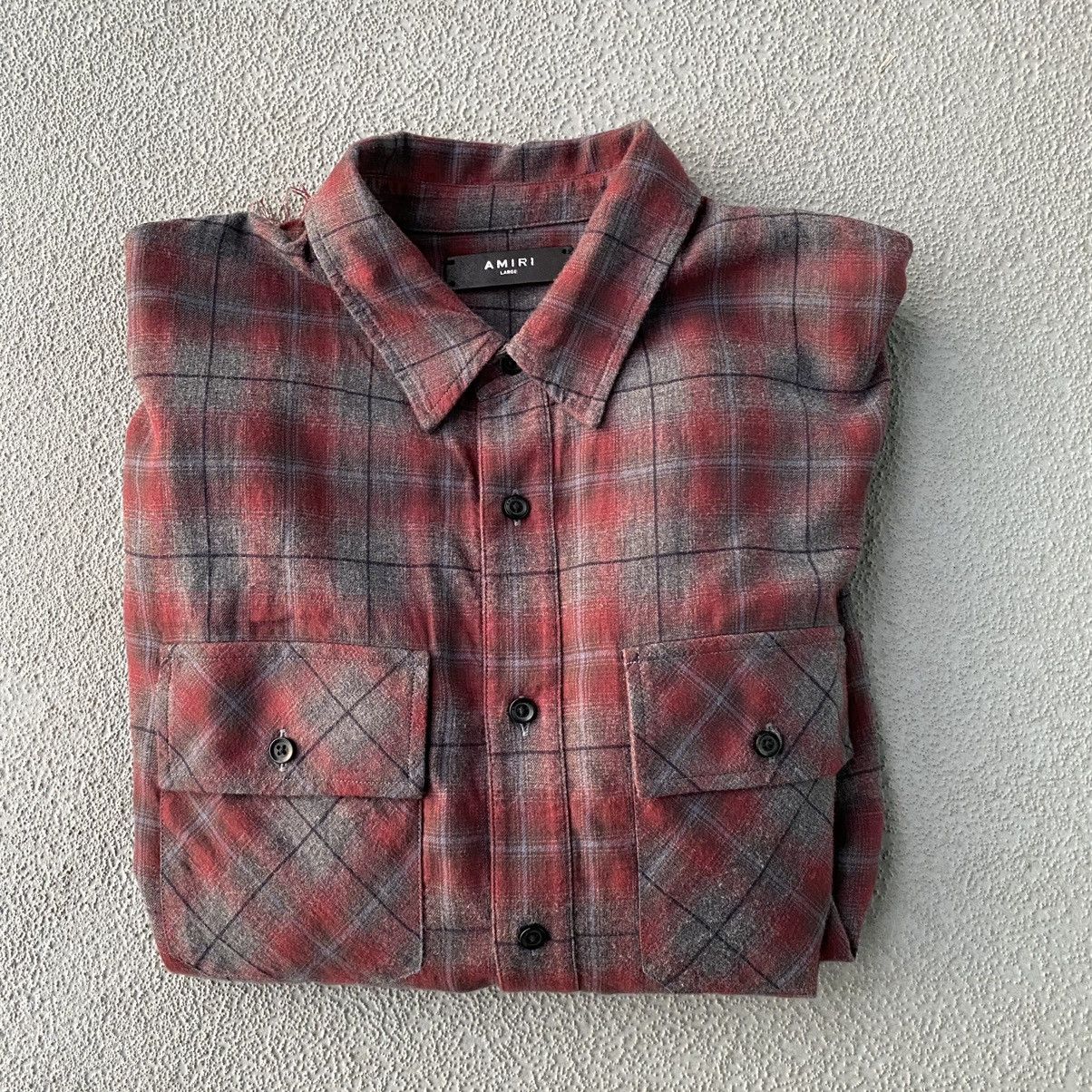 Amiri Amiri Red/Black Distressed Flannel Size US L / EU 52-54 / 3 - 5 Thumbnail