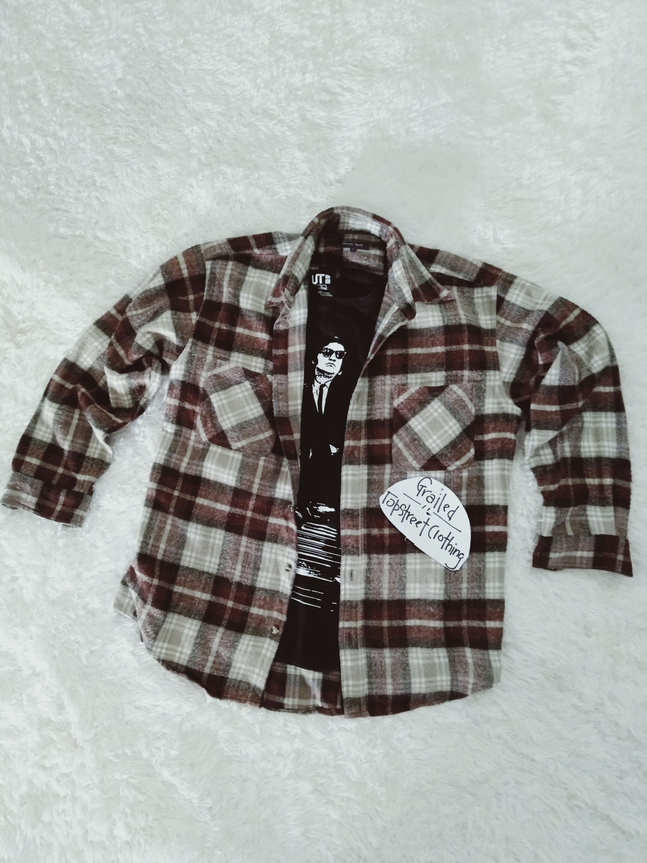 Vintage Black Red Flannel Travis Scott Style