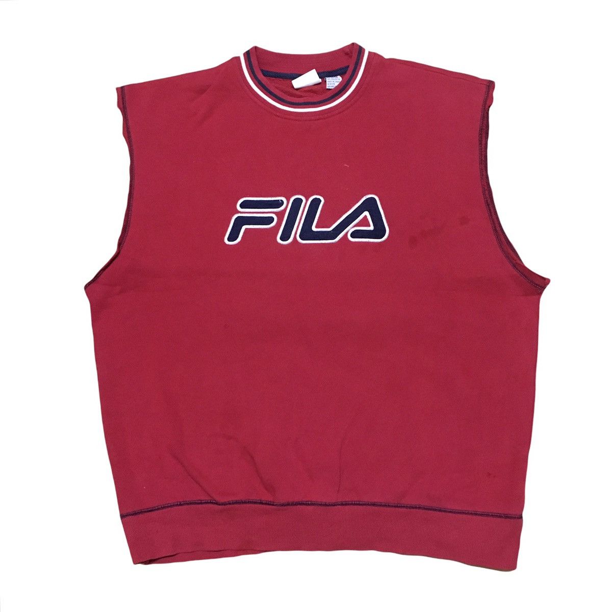 Fila × Vintage Vintage Fila Big Logo Sweatshirt Sleeveless Size US L / EU 52-54 / 3 - 1 Thumbnail