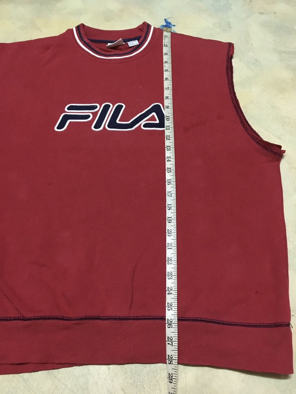 Fila × Vintage Vintage Fila Big Logo Sweatshirt Sleeveless Size US L / EU 52-54 / 3 - 10 Thumbnail
