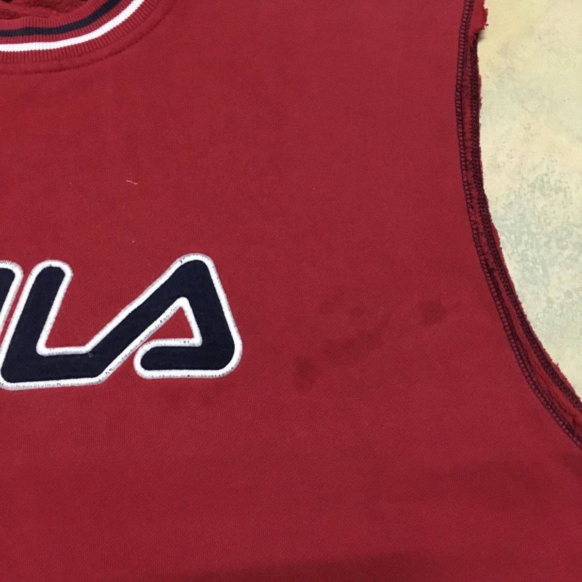 Fila × Vintage Vintage Fila Big Logo Sweatshirt Sleeveless Size US L / EU 52-54 / 3 - 3 Thumbnail