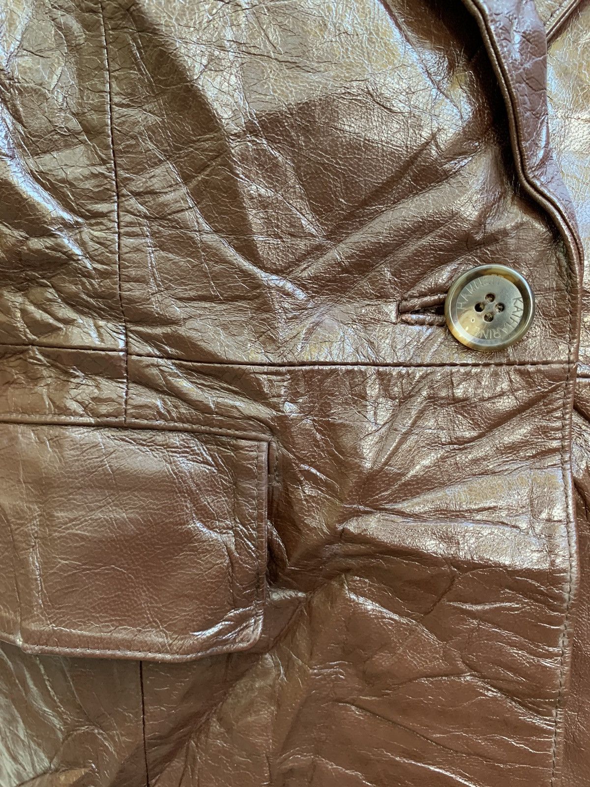 Katharine Hamnett London × Vintage Vintage Katharine Hamnett London Coat Leather Jacket Size US S / EU 44-46 / 1 - 14 Thumbnail