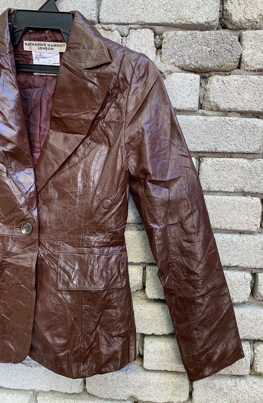 Katharine Hamnett London × Vintage Vintage Katharine Hamnett London Coat Leather Jacket Size US S / EU 44-46 / 1 - 9 Thumbnail