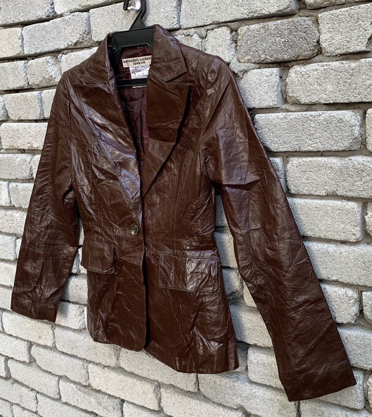 Katharine Hamnett London × Vintage Vintage Katharine Hamnett London Coat Leather Jacket Size US S / EU 44-46 / 1 - 5 Thumbnail