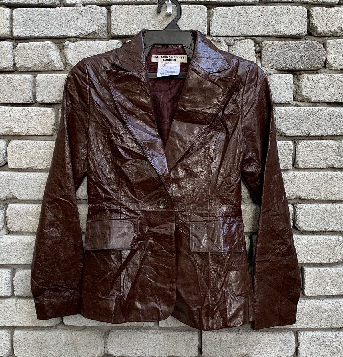 Katharine Hamnett London × Vintage Vintage Katharine Hamnett London Coat Leather Jacket Size US S / EU 44-46 / 1 - 2 Thumbnail