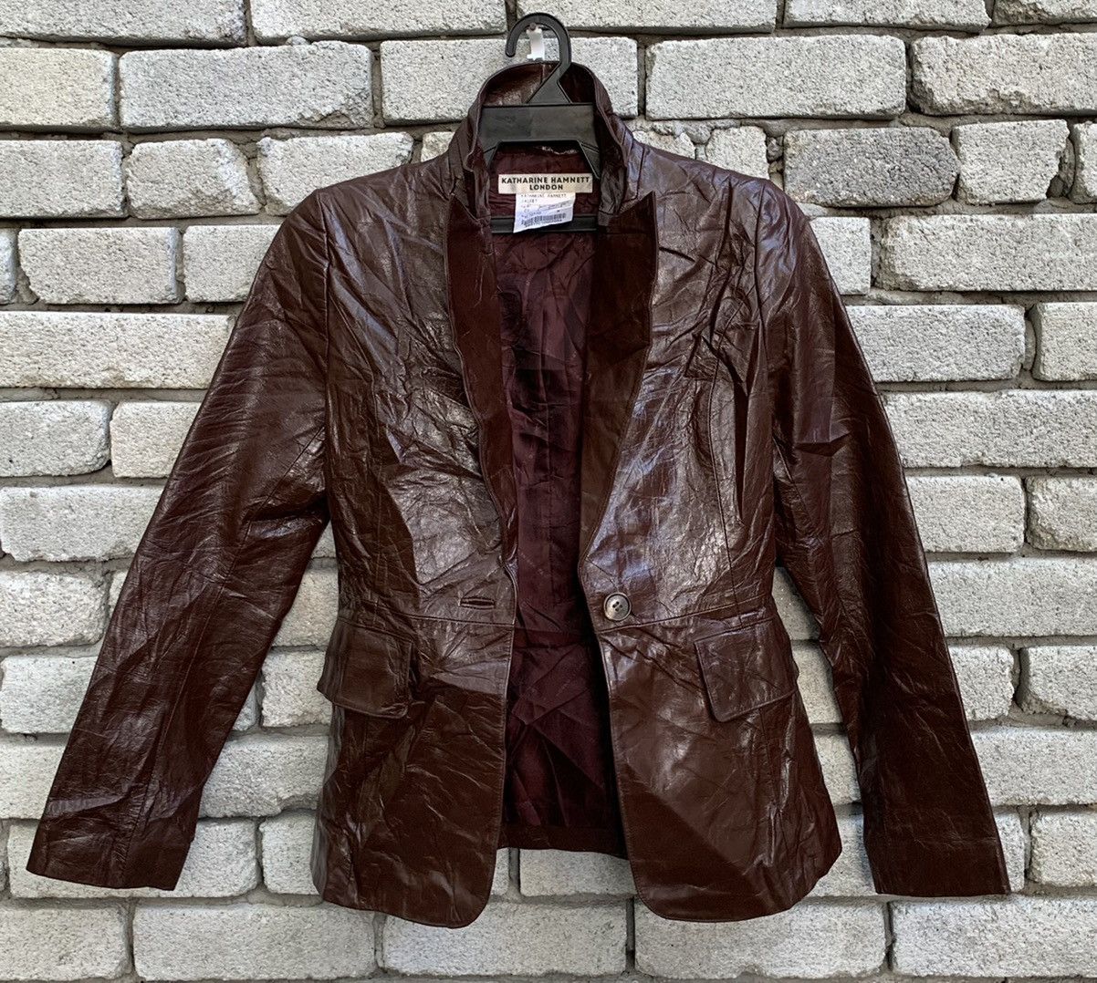 Katharine Hamnett London × Vintage Vintage Katharine Hamnett London Coat Leather Jacket Size US S / EU 44-46 / 1 - 17 Thumbnail