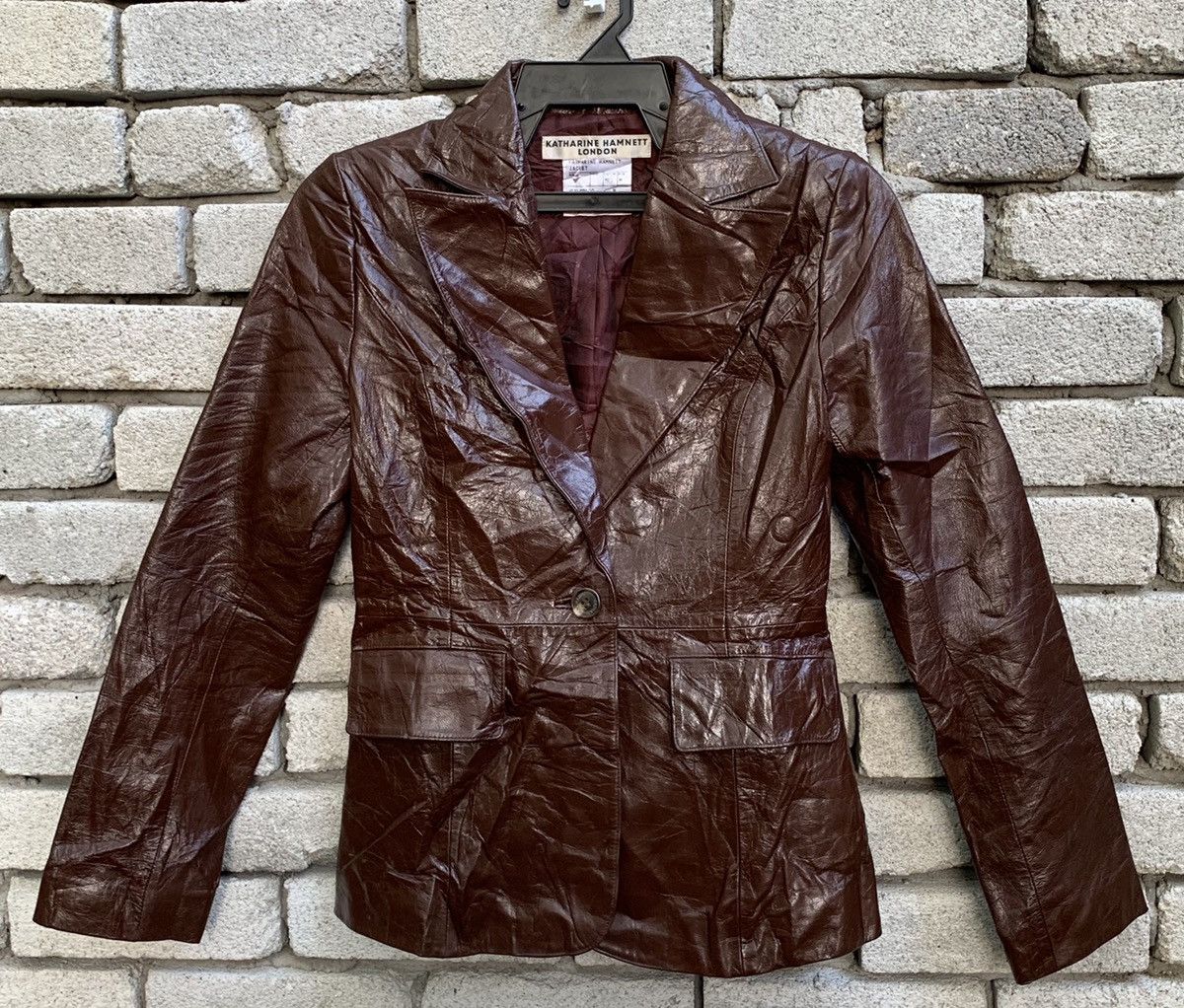 Katharine Hamnett London × Vintage Vintage Katharine Hamnett London Coat Leather Jacket Size US S / EU 44-46 / 1 - 3 Thumbnail