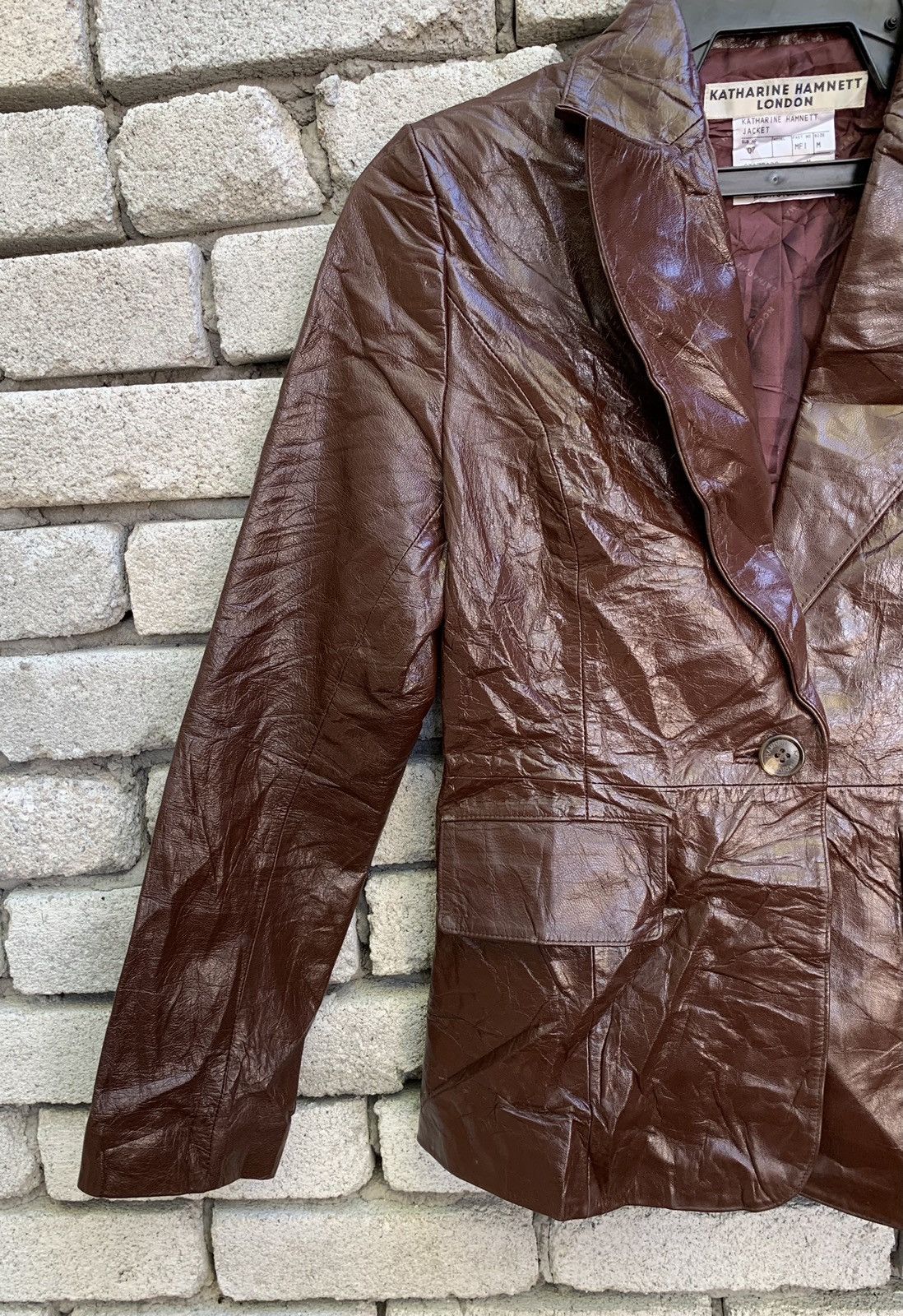 Katharine Hamnett London × Vintage Vintage Katharine Hamnett London Coat Leather Jacket Size US S / EU 44-46 / 1 - 10 Thumbnail