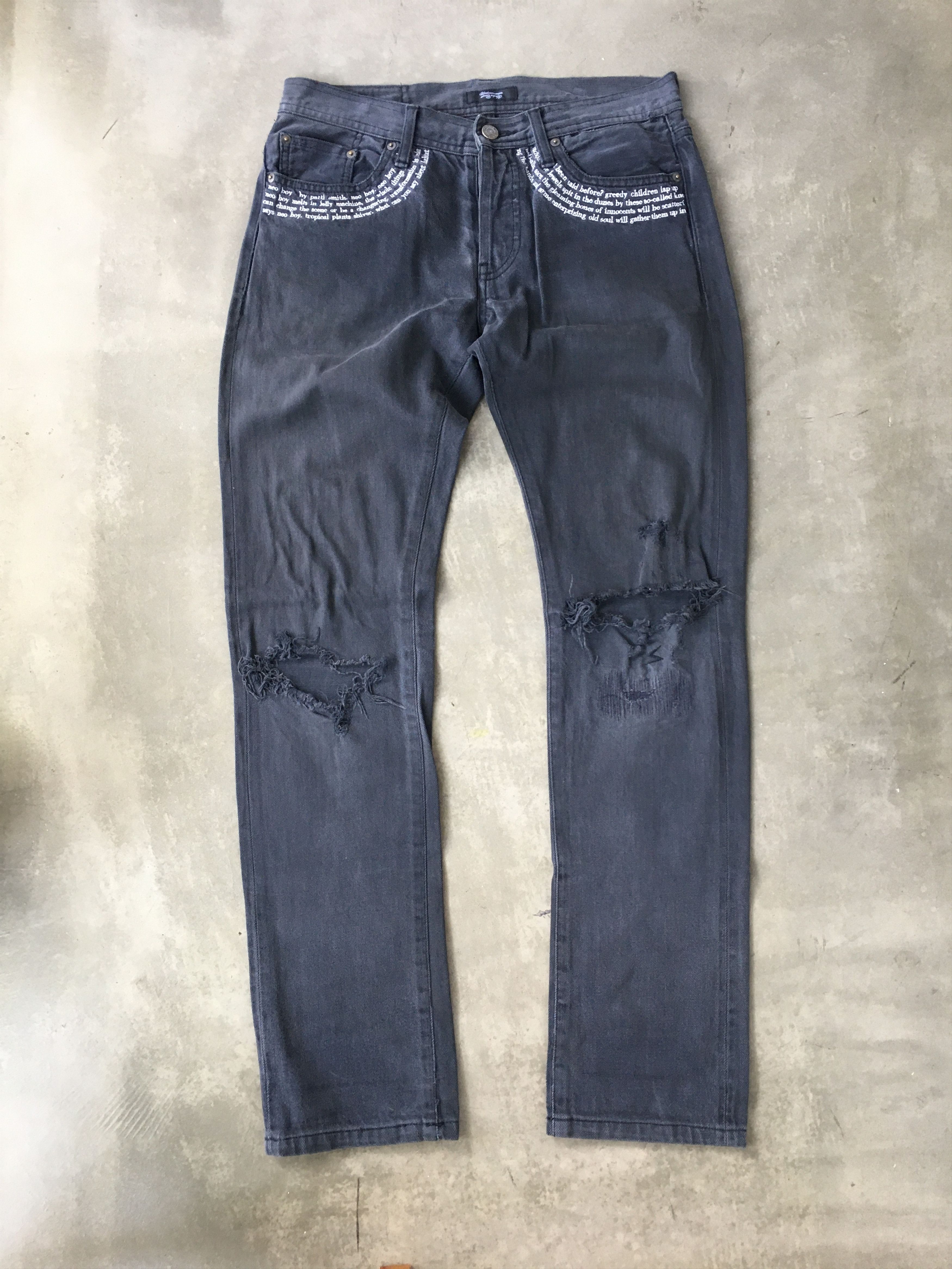 image of Undercover Ss09 Patti Smith Neoboy Studded Denim in Black, Men's (Size 30)