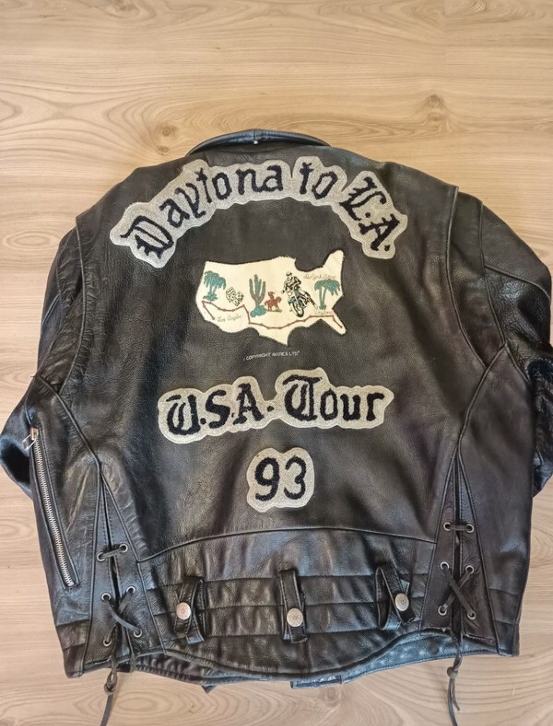 稀少 AVIREX 90s Daytona バックロゴ ライダースジャケット