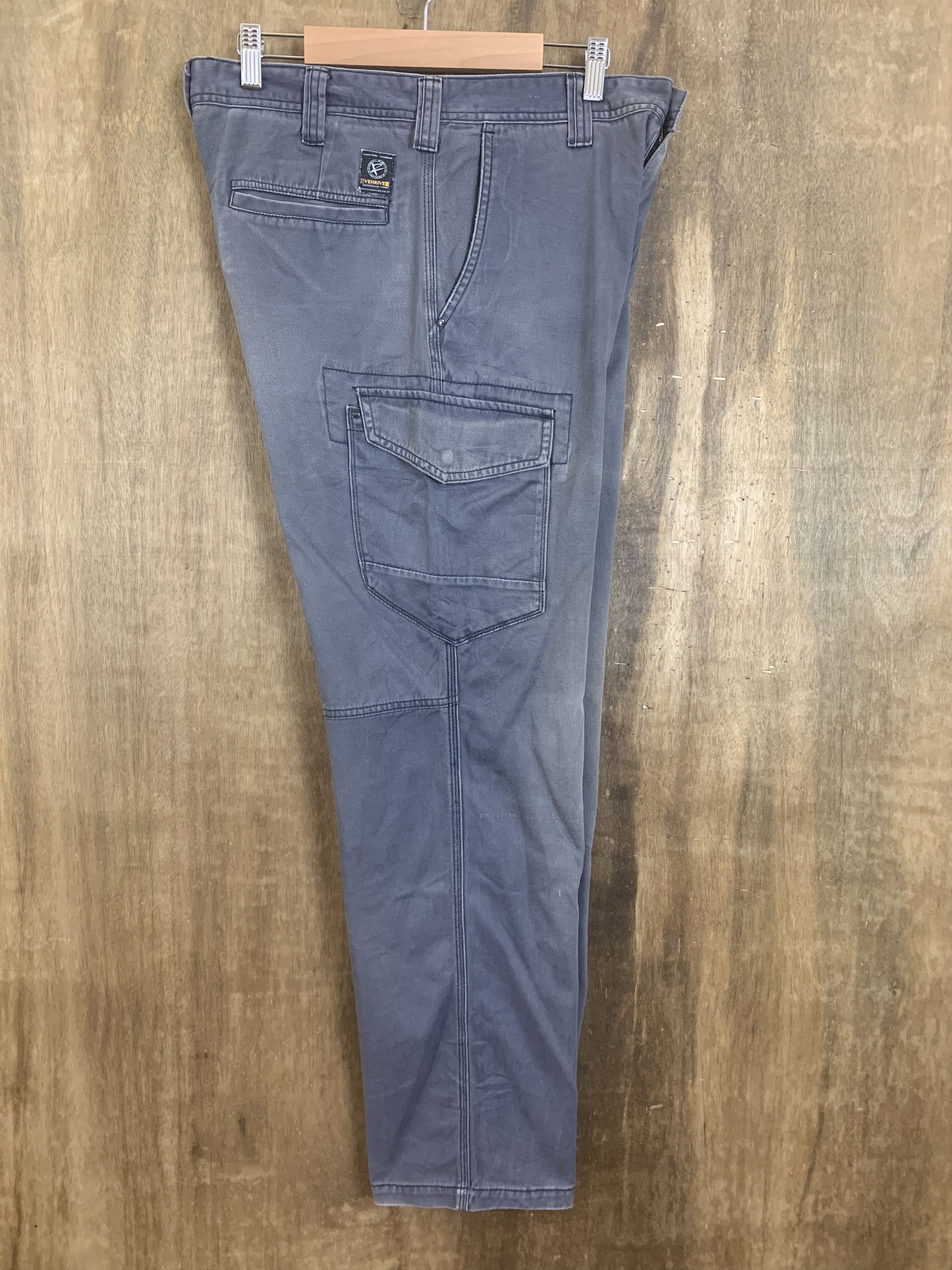 Japanese Brand Cargo Pants Evenriver Multipocket Streetwear Faded Grey Size US 31 - 14 Thumbnail