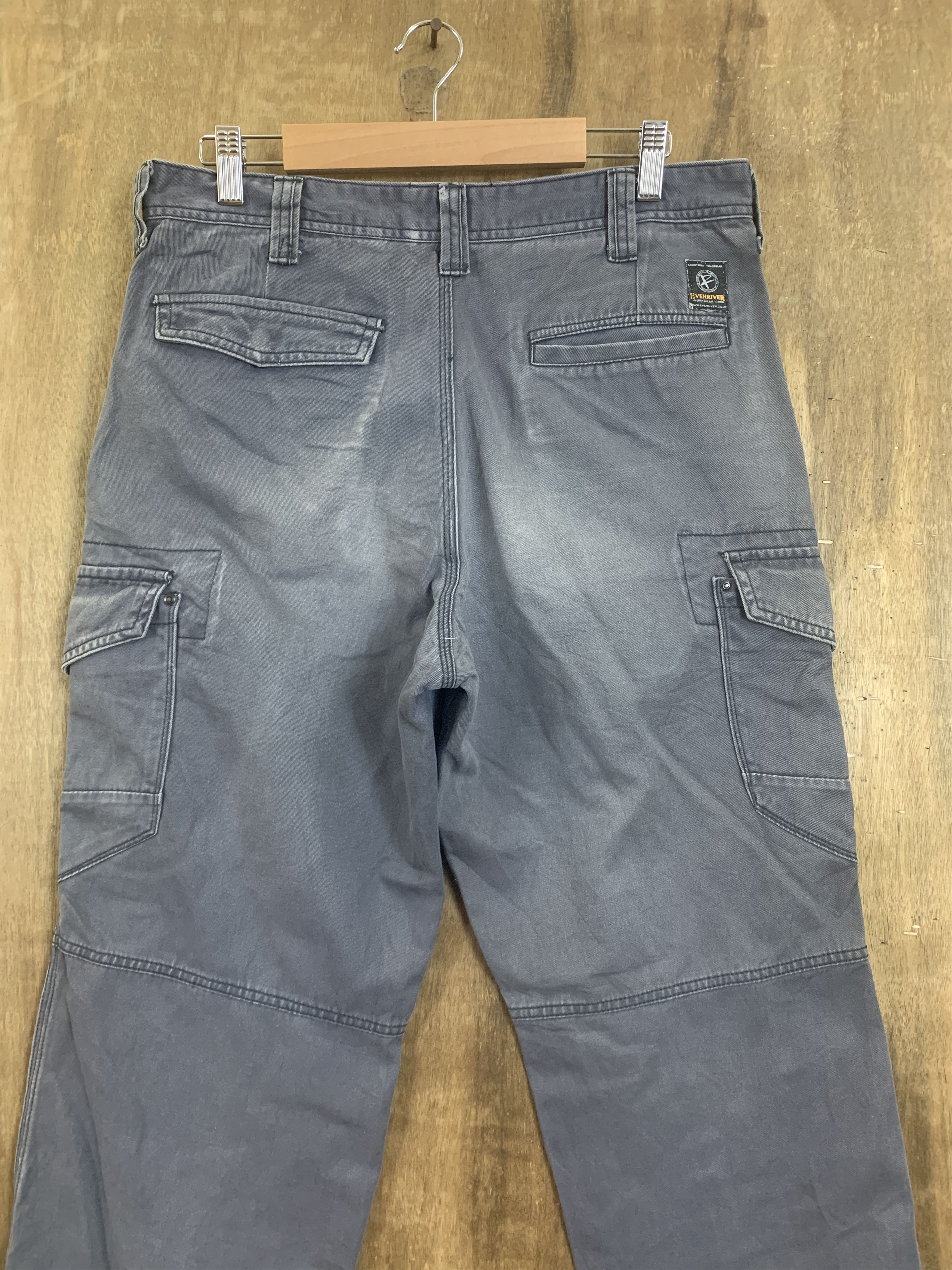 Japanese Brand Cargo Pants Evenriver Multipocket Streetwear Faded Grey Size US 31 - 11 Thumbnail