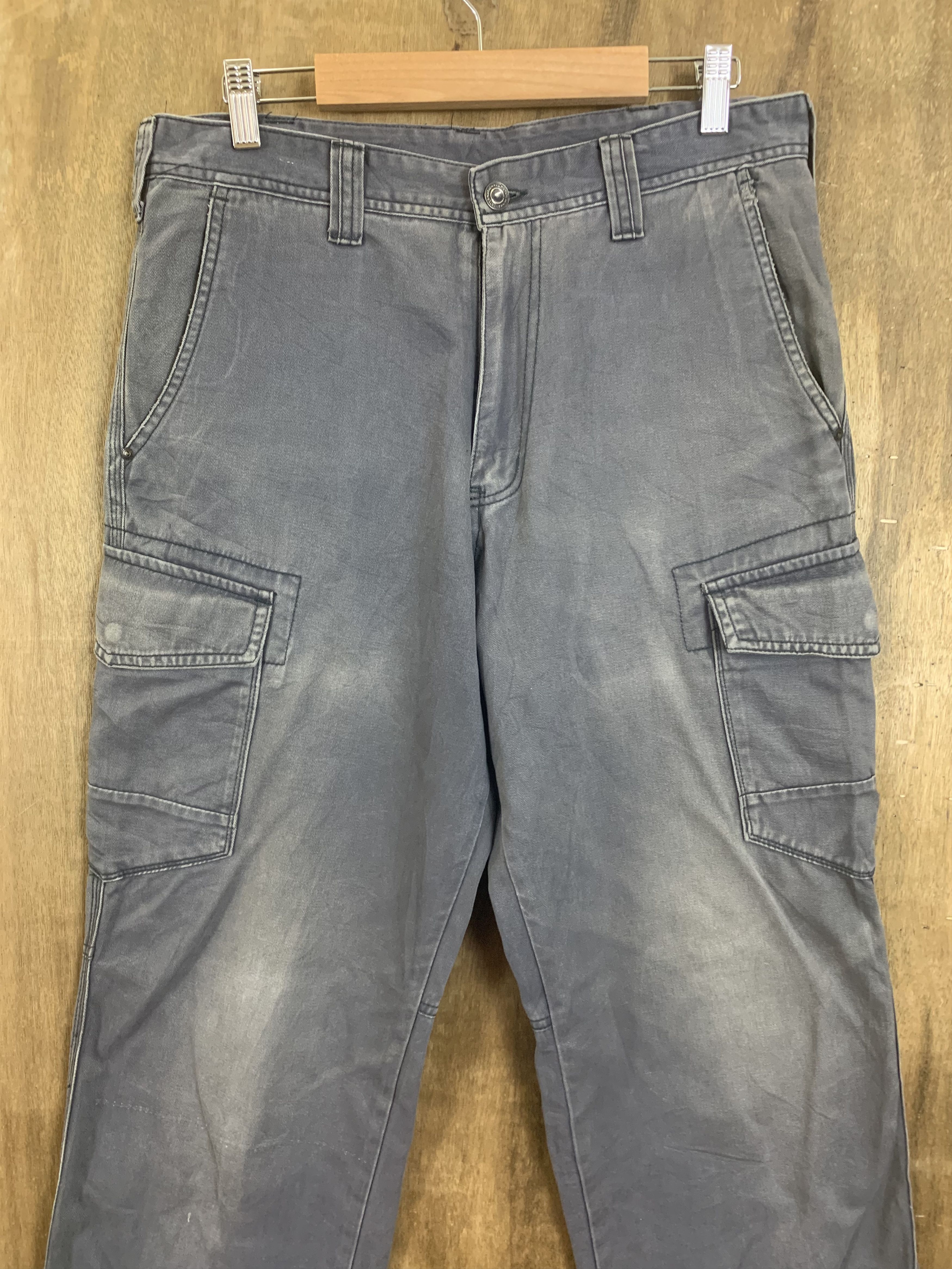 Japanese Brand Cargo Pants Evenriver Multipocket Streetwear Faded Grey Size US 31 - 10 Thumbnail
