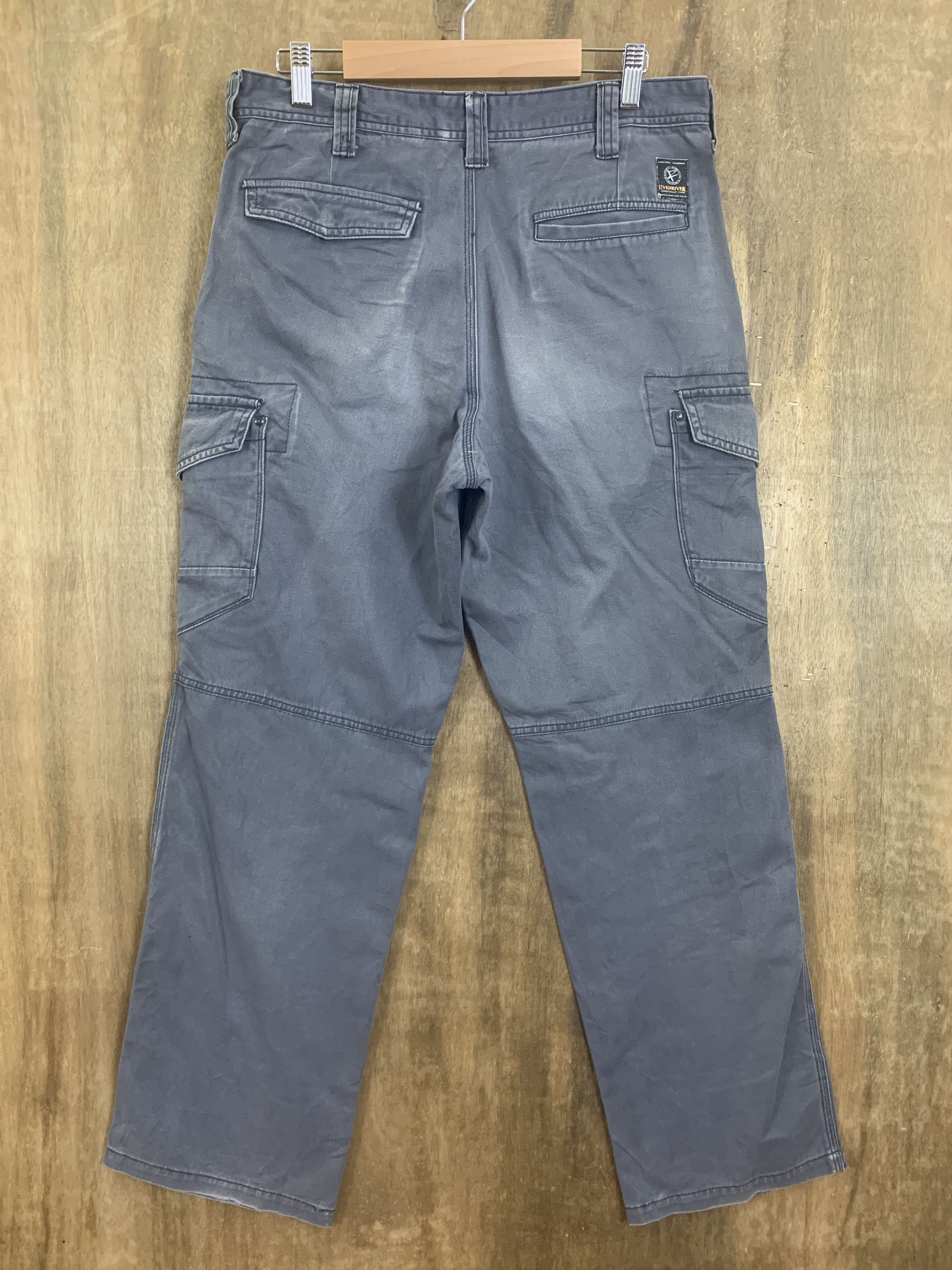 Japanese Brand Cargo Pants Evenriver Multipocket Streetwear Faded Grey Size US 31 - 2 Thumbnail