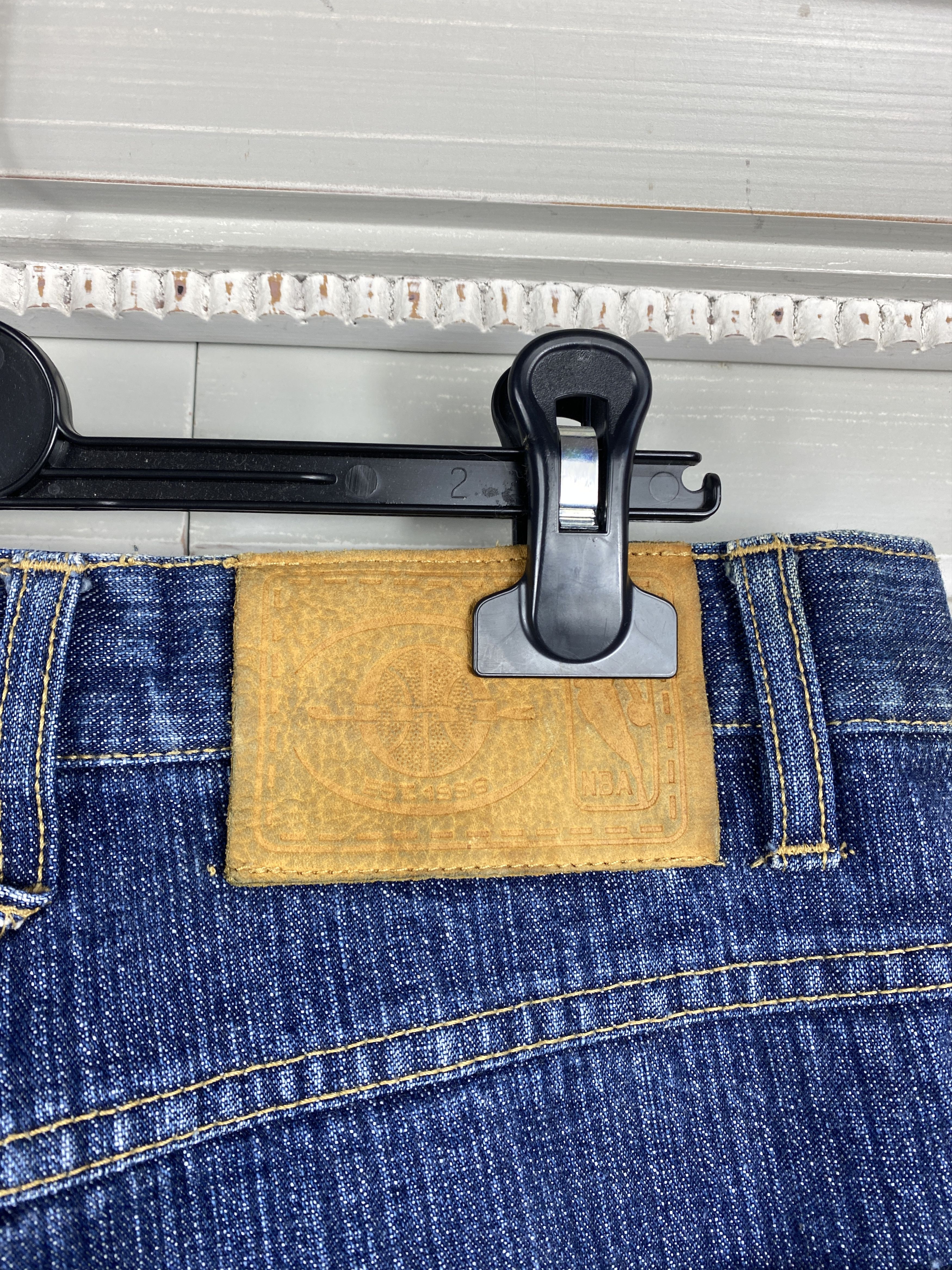 NBA × Other UNK nba leather patchwork blue denim jeans Size US 30 / EU 46 - 8 Thumbnail