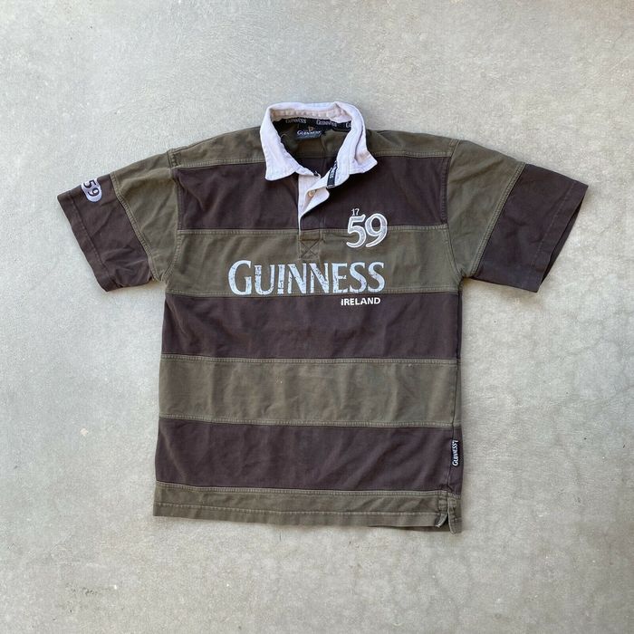 Vintage Guinness Ireland Green Striped Collared Rugby Polo Shirt Grailed