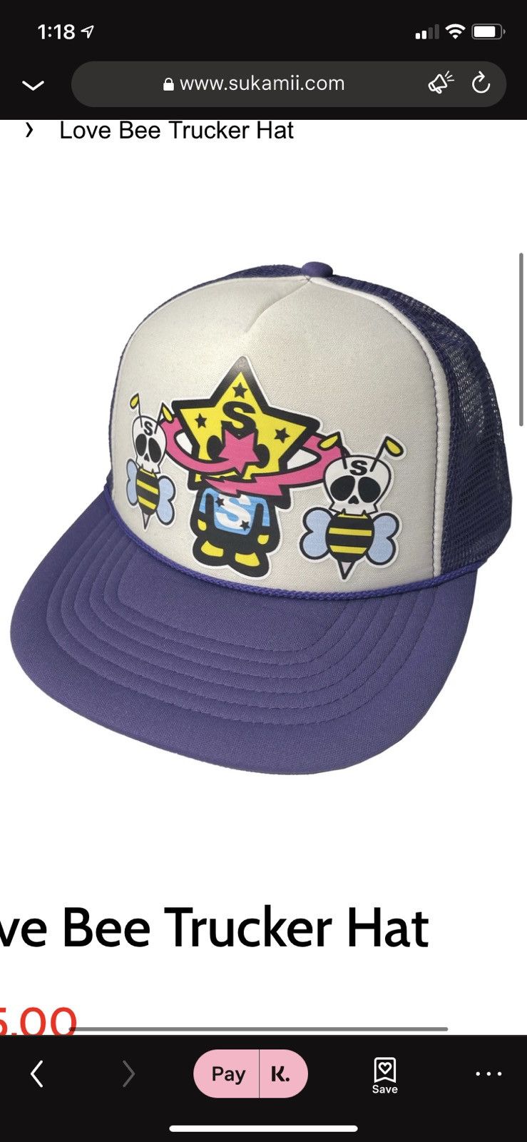 Sukamii Sukamii Love Bee Trucker Hat Size ONE SIZE - 2 Thumbnail
