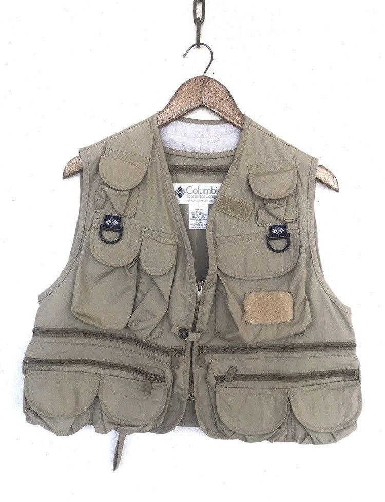 Vintage 80s Columbia Fly Fishing Cargo Vest Size XL 