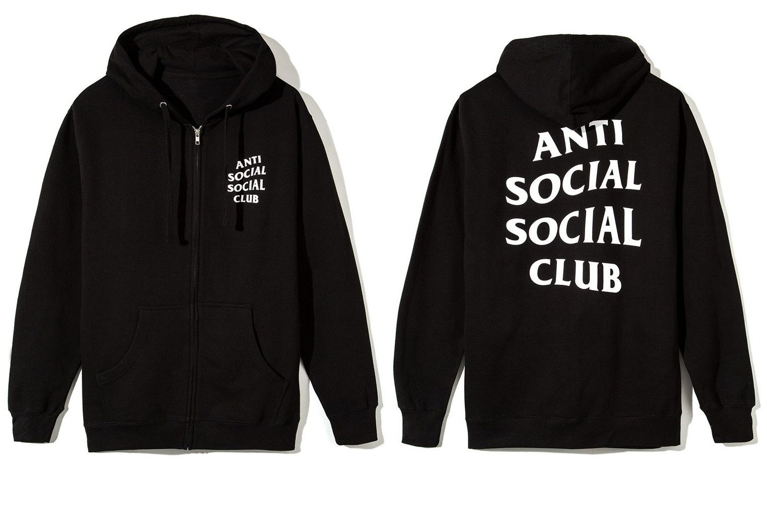 Anti Social Social Club DS White ASSC Classic Mind Game Black Zip Up ...