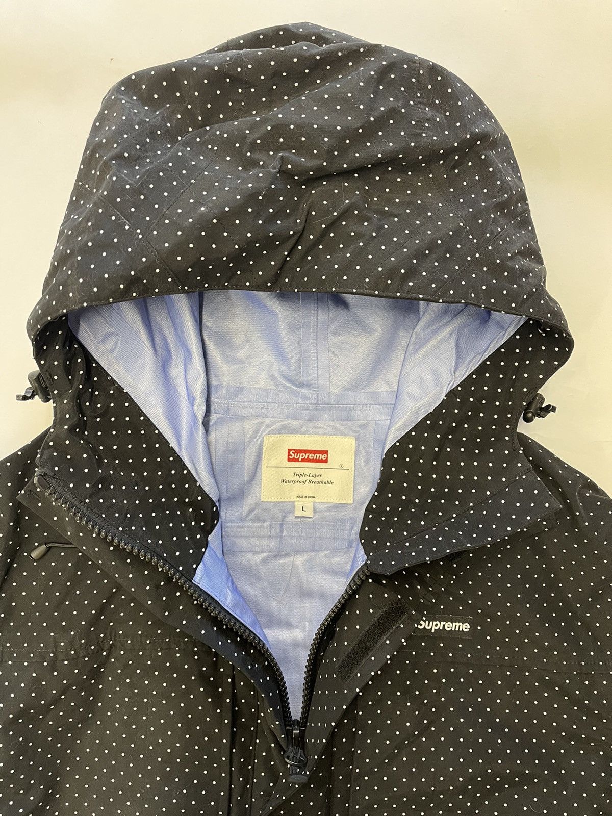 Supreme SUPREME Black Polka Dot Triple Layer Jacket | Grailed