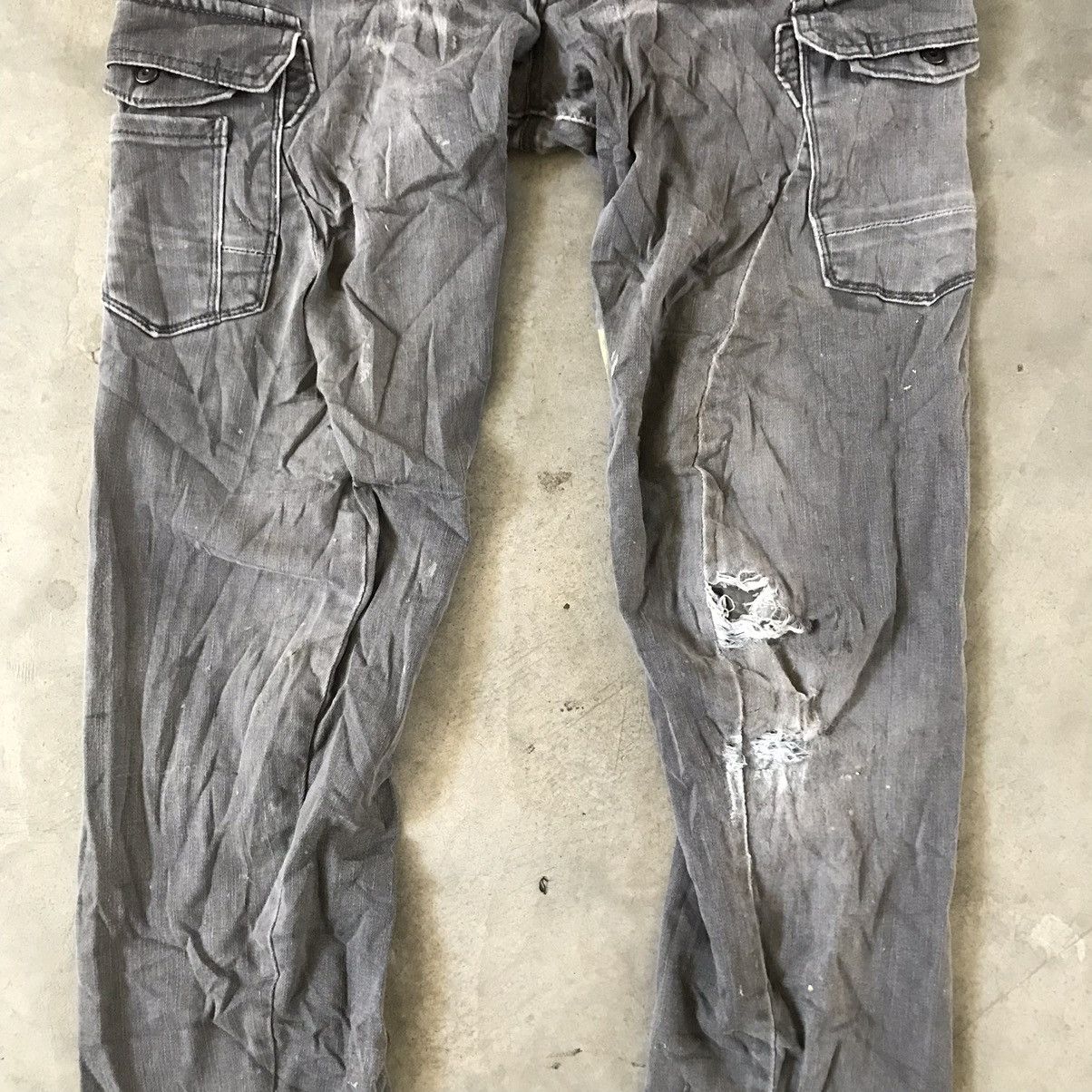 Japanese Brand Rare⚡️Distressed Sun Faded Multipocket Cargo Jeans Size US 32 / EU 48 - 7 Thumbnail