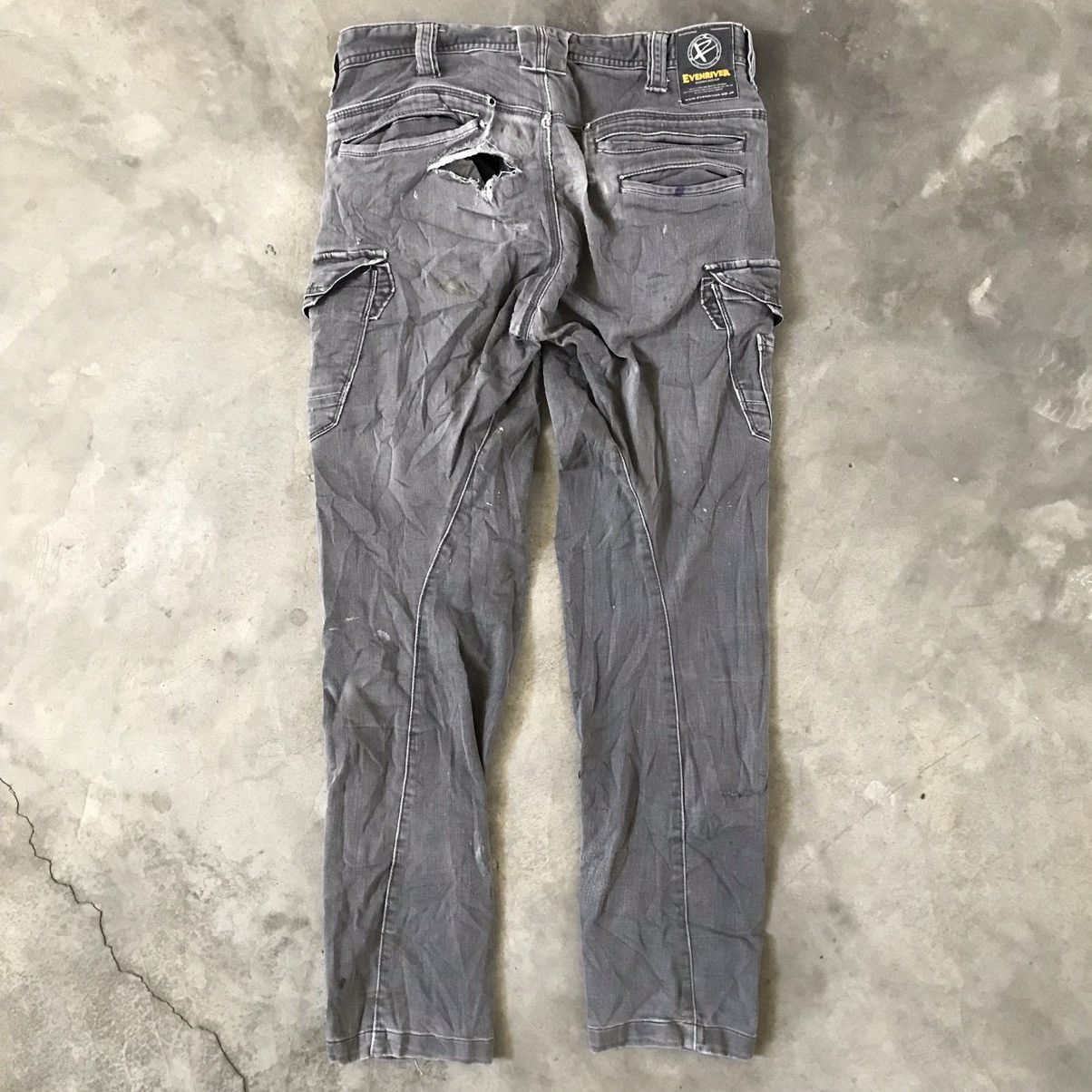 Japanese Brand Rare⚡️Distressed Sun Faded Multipocket Cargo Jeans Size US 32 / EU 48 - 10 Thumbnail