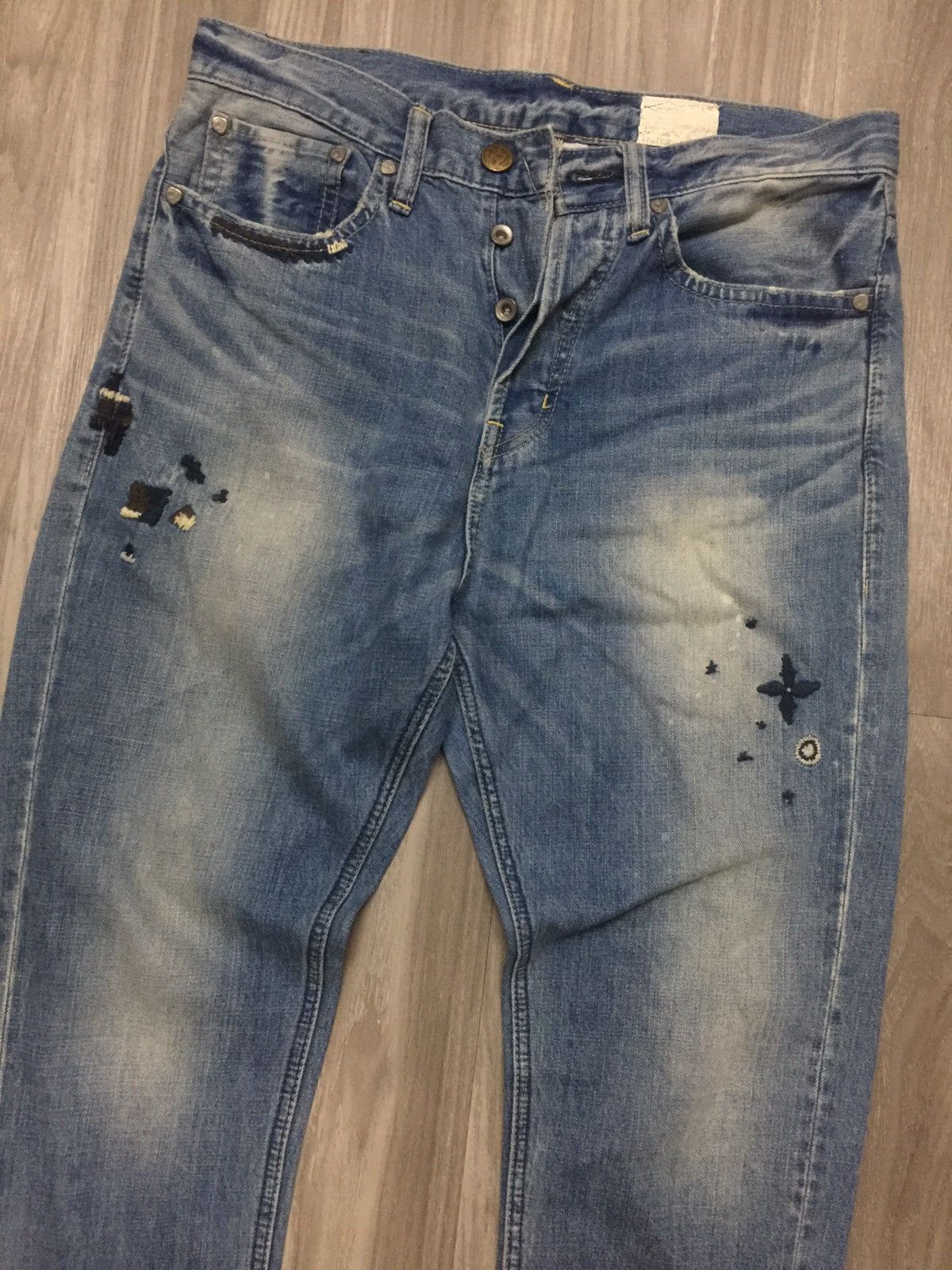 Japanese Brand ANTGAUGE DENIM JEANS PATCHWORK DISTRESSED ANKLE JEANS Size US 32 / EU 48 - 2 Thumbnail