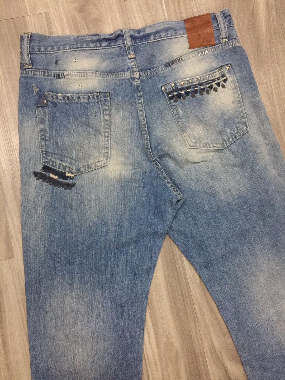 Japanese Brand ANTGAUGE DENIM JEANS PATCHWORK DISTRESSED ANKLE JEANS Size US 32 / EU 48 - 5 Thumbnail