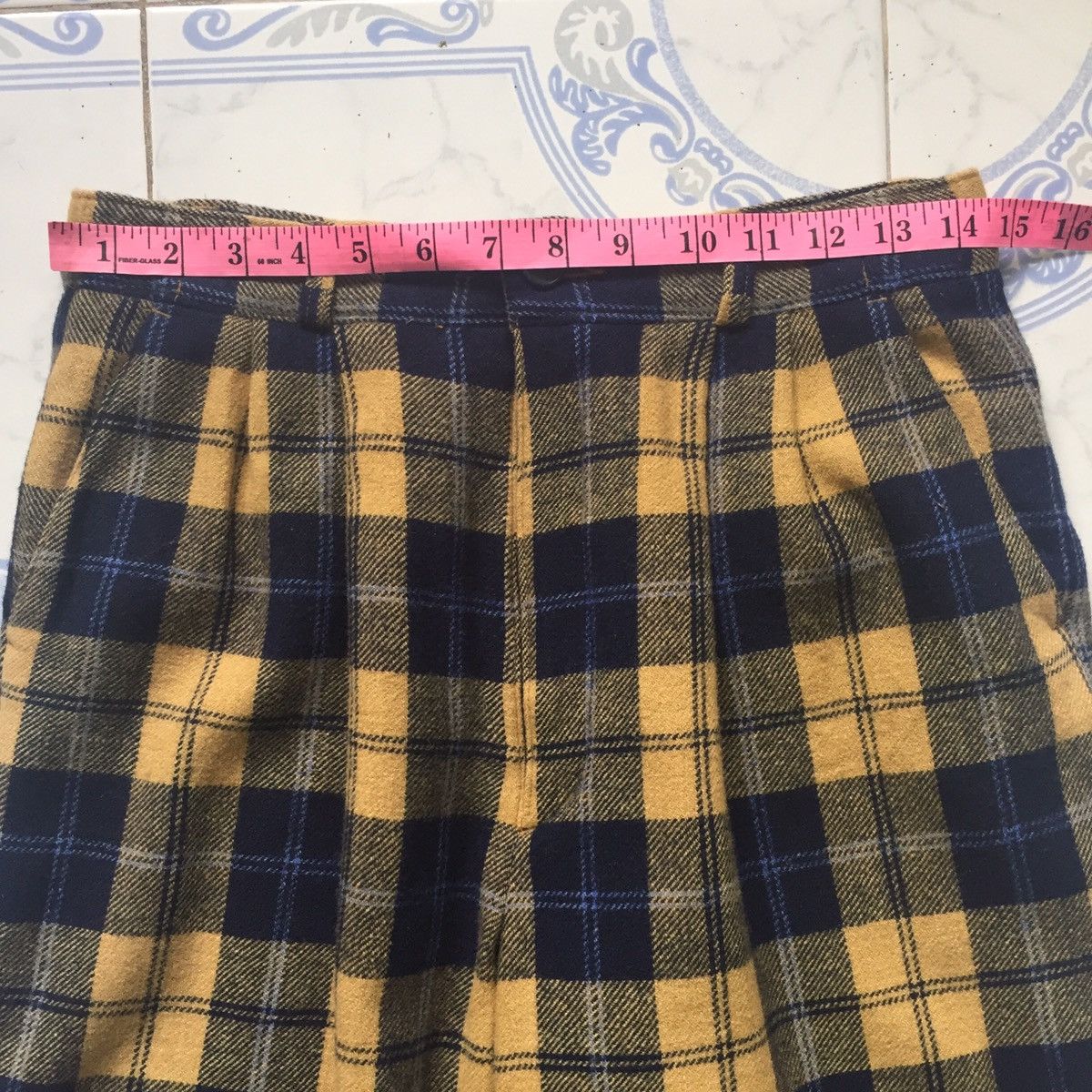 Japanese Brand Checkered Pant Size US 29 - 14 Thumbnail