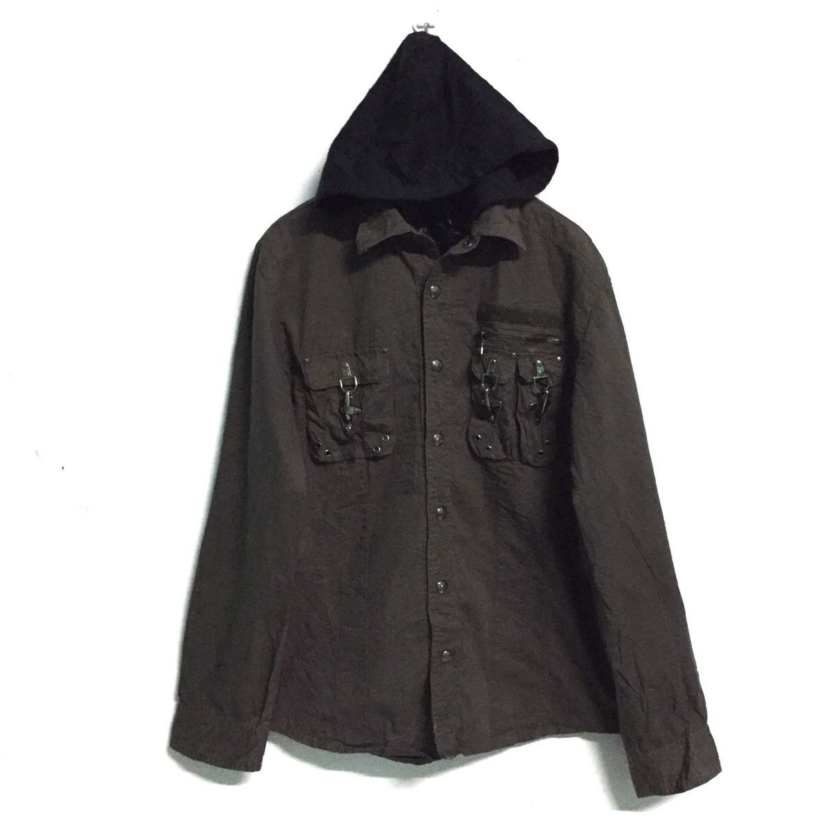 Punk Pockets Design Military Style Jacket Hoodie