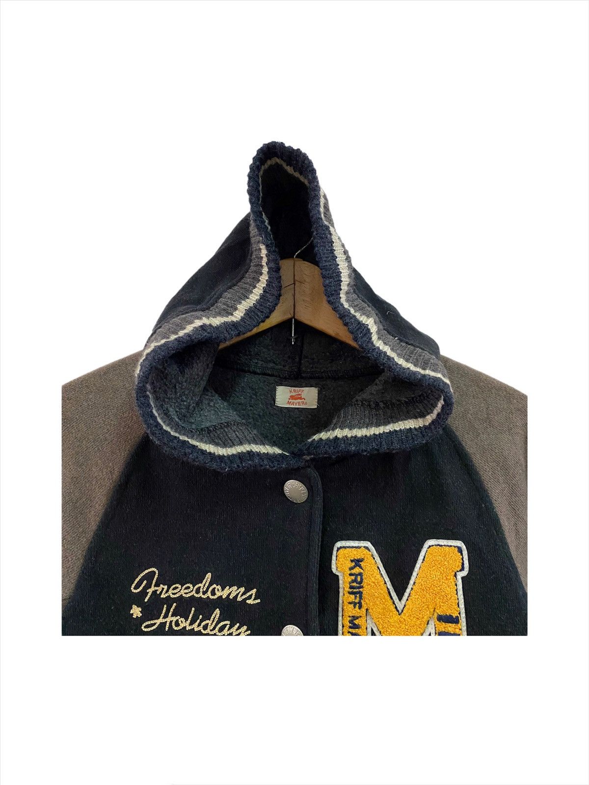 Vintage Vintage Varsity Hoodie Kriff Mayer Patches Letterman Jacket Size US M / EU 48-50 / 2 - 7 Thumbnail