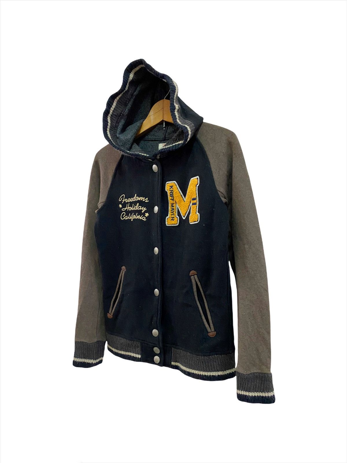 Vintage Vintage Varsity Hoodie Kriff Mayer Patches Letterman Jacket Size US M / EU 48-50 / 2 - 6 Thumbnail