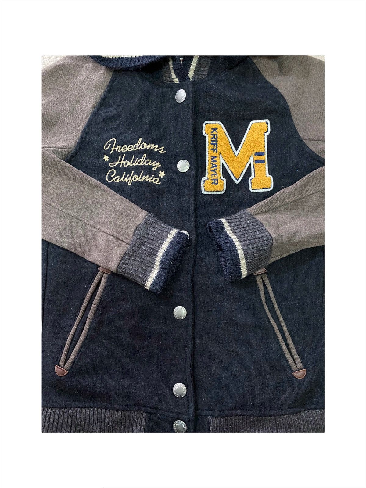 Vintage Vintage Varsity Hoodie Kriff Mayer Patches Letterman Jacket Size US M / EU 48-50 / 2 - 8 Thumbnail