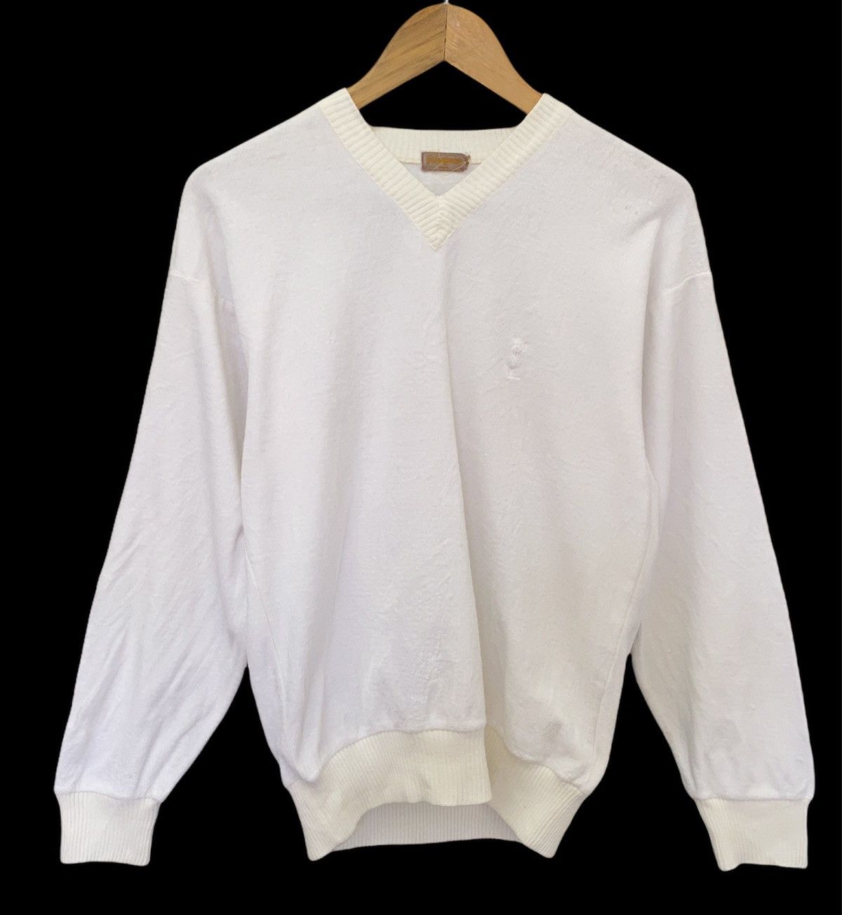 Vintage × Yves Saint Laurent 🔥VINTAGE YVES SAINT LAURENT V-NECK SWEATSHIRT JUMPER Size S / US 4 / IT 40 - 3 Thumbnail