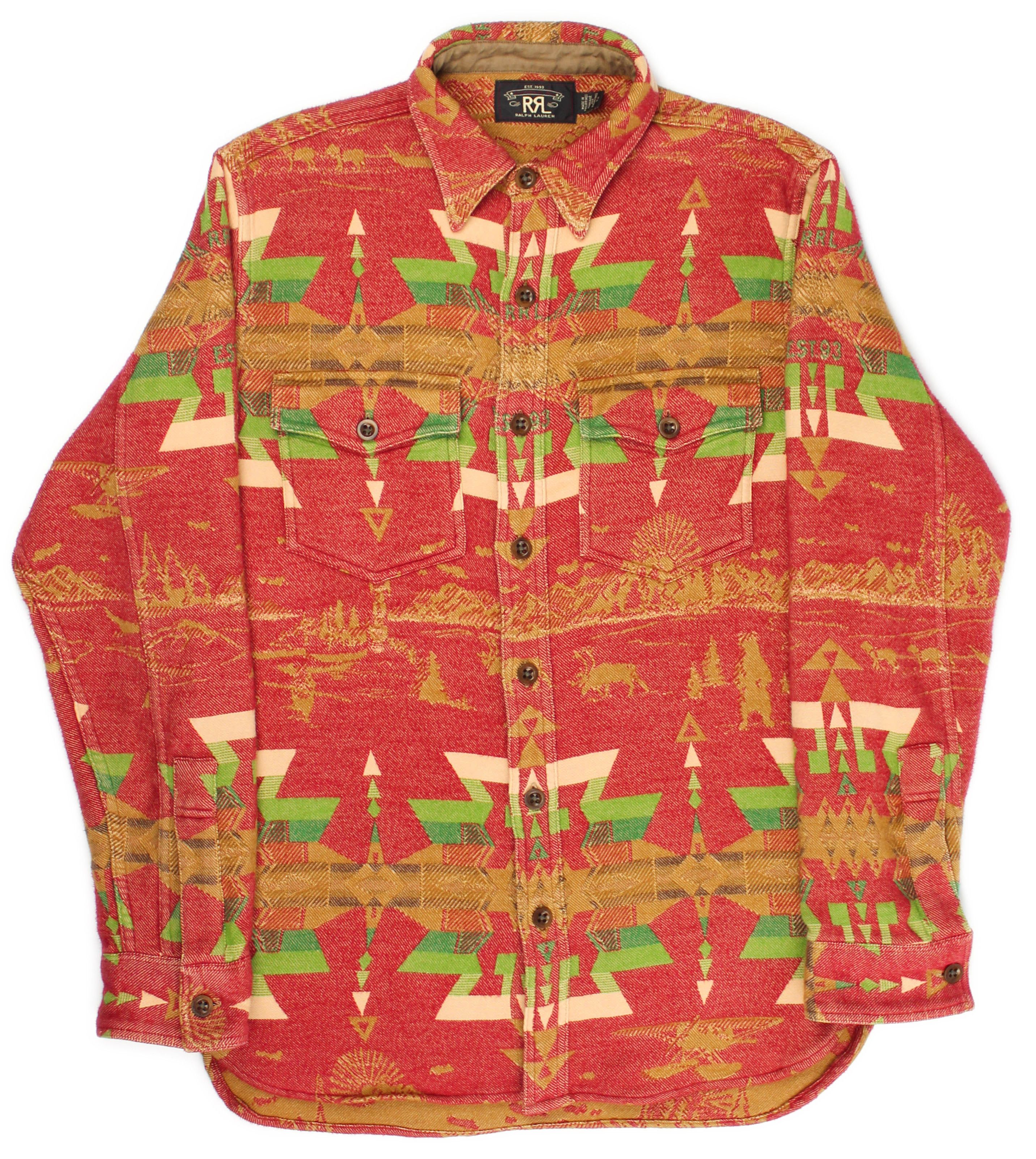 RRL Ralph Lauren Red Southwestern EST. 93 Jacquard Blanket 