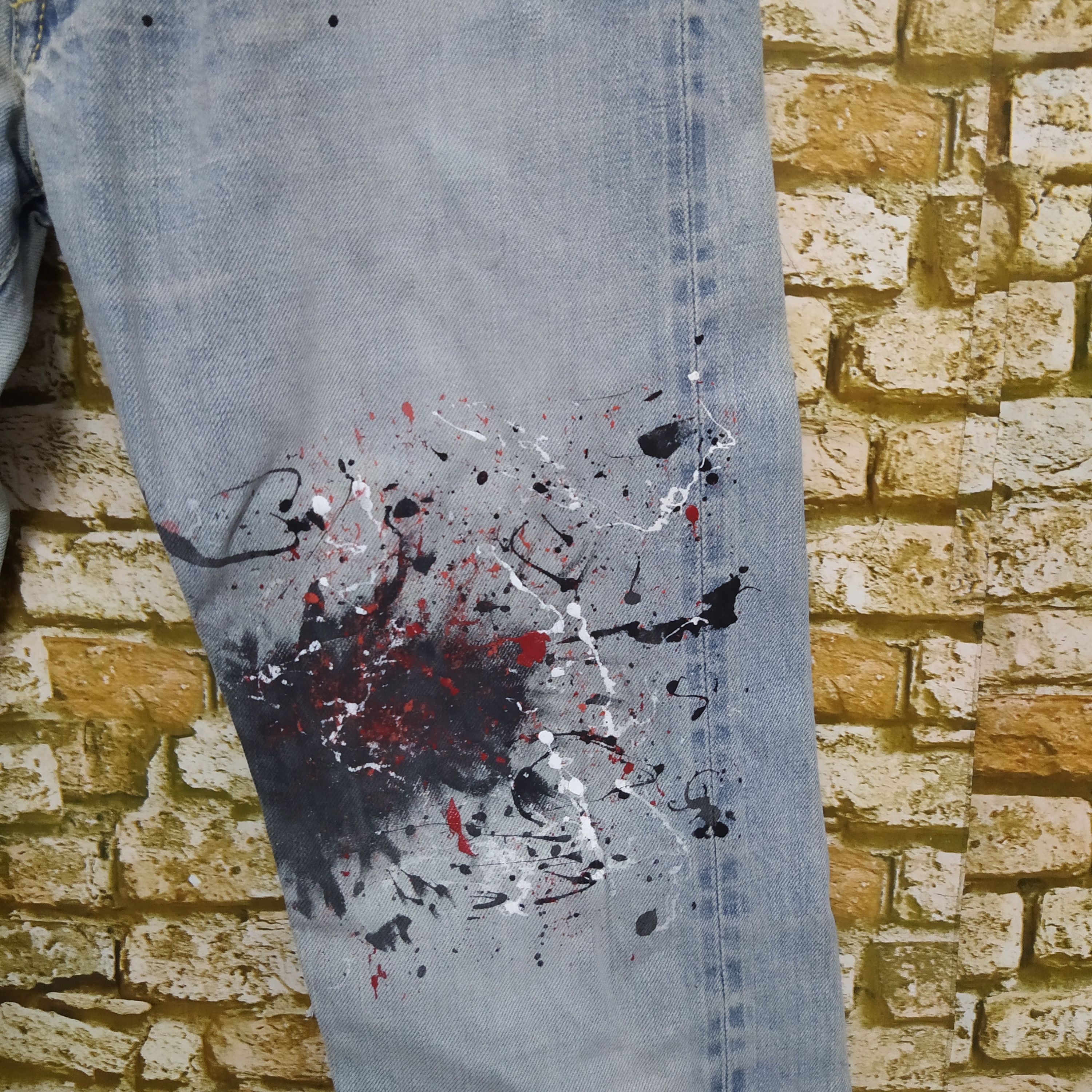 FOB Factory FOB FACTORY JAPAN SELVEDGE DISTRESSED DENIM (D108) Size US 31 - 4 Thumbnail