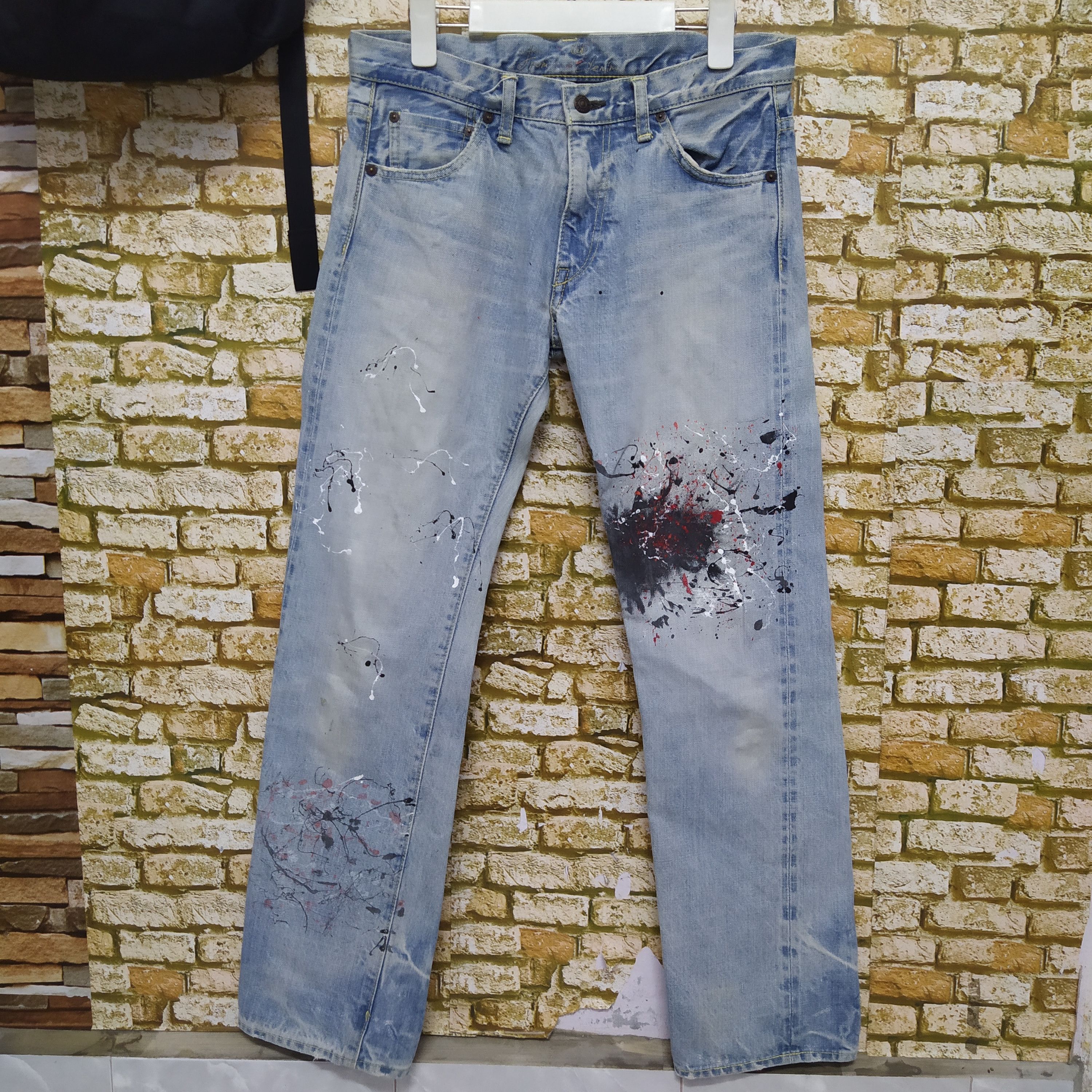 FOB Factory FOB FACTORY JAPAN SELVEDGE DISTRESSED DENIM (D108) Size US 31 - 1 Thumbnail