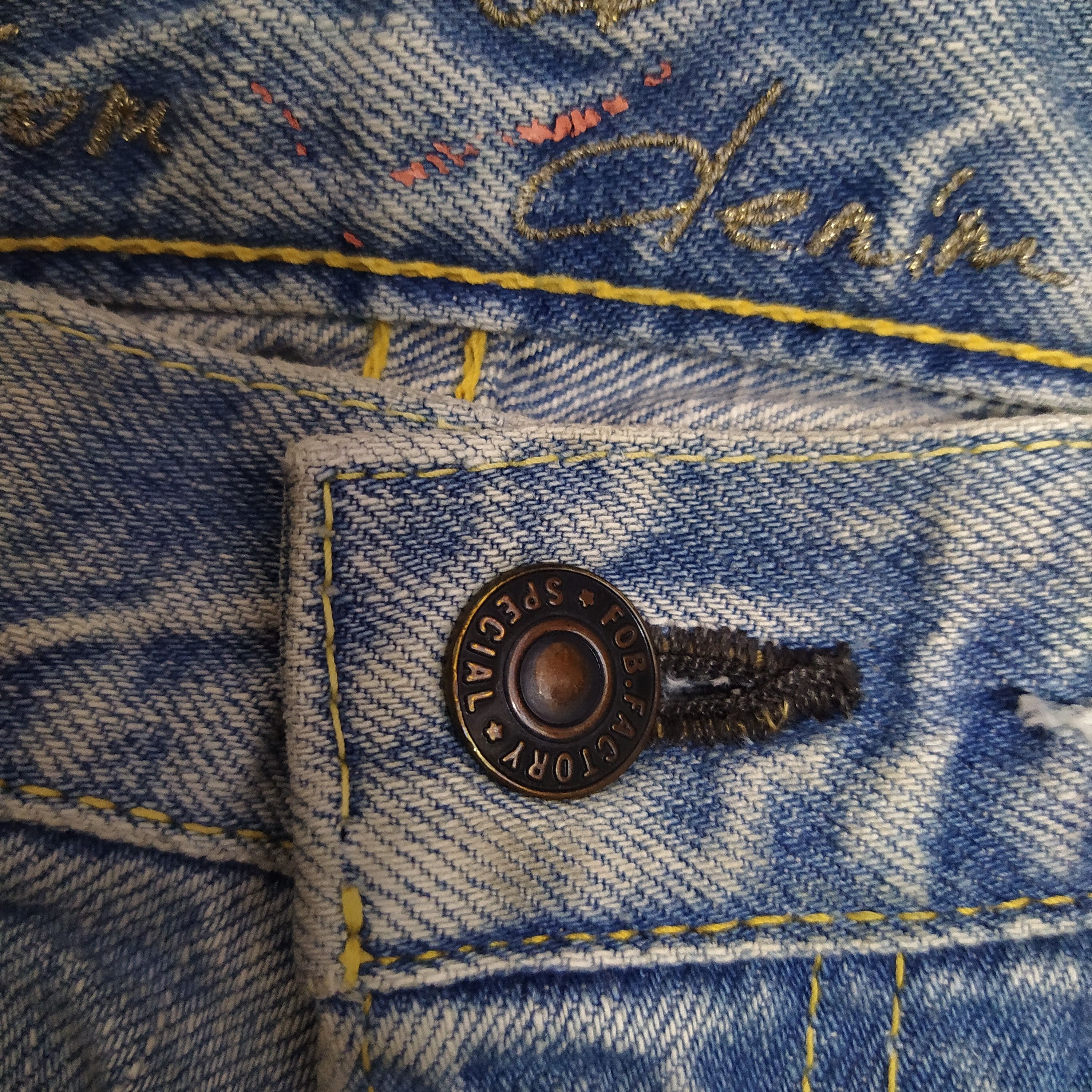FOB Factory FOB FACTORY JAPAN SELVEDGE DISTRESSED DENIM (D108) Size US 31 - 8 Thumbnail