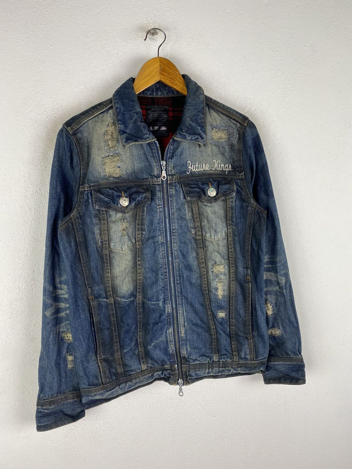 In The Attic × Japanese Brand 🔥DHL SHIPPING🔥IN THE ATTIC DENIM JACKET DISTRESSED DESIGN Size US M / EU 48-50 / 2 - 3 Thumbnail