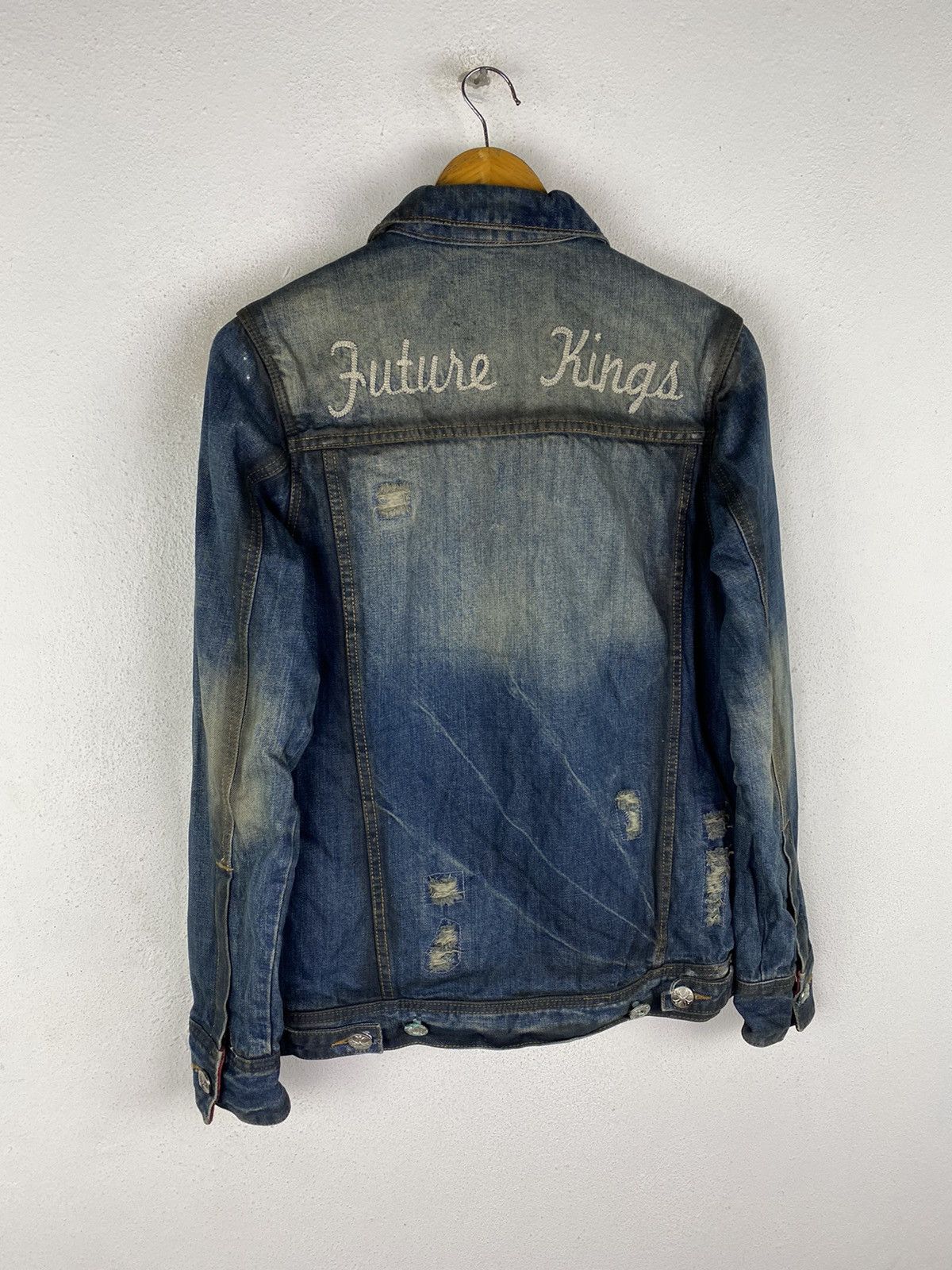 In The Attic × Japanese Brand 🔥DHL SHIPPING🔥IN THE ATTIC DENIM JACKET DISTRESSED DESIGN Size US M / EU 48-50 / 2 - 6 Thumbnail