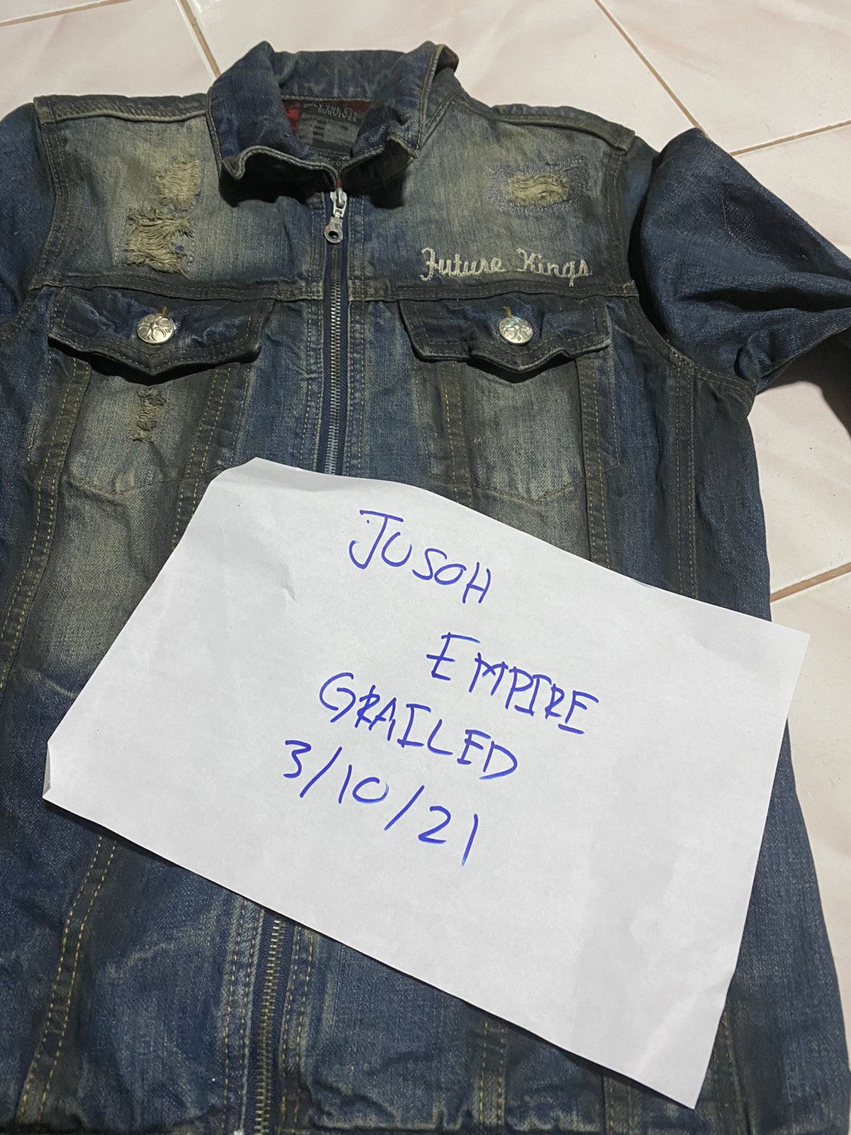 In The Attic × Japanese Brand 🔥DHL SHIPPING🔥IN THE ATTIC DENIM JACKET DISTRESSED DESIGN Size US M / EU 48-50 / 2 - 10 Thumbnail
