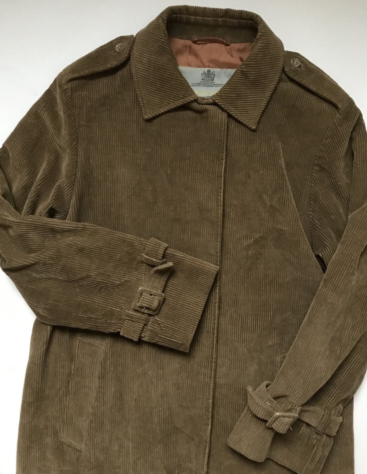 Aquascutum 90s Trench Coat Velveteen Showerproof Vintage