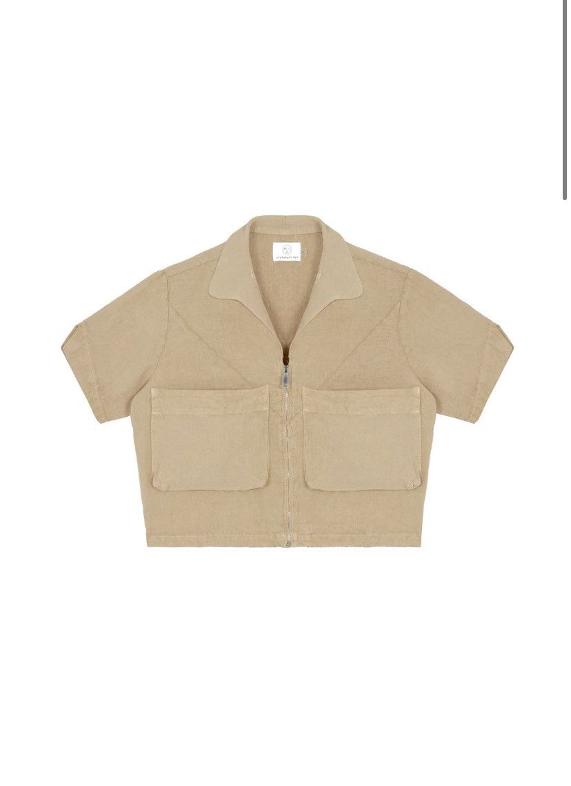 Olderbrother Big Pocket Shirt. Vintage short sleeve zip up