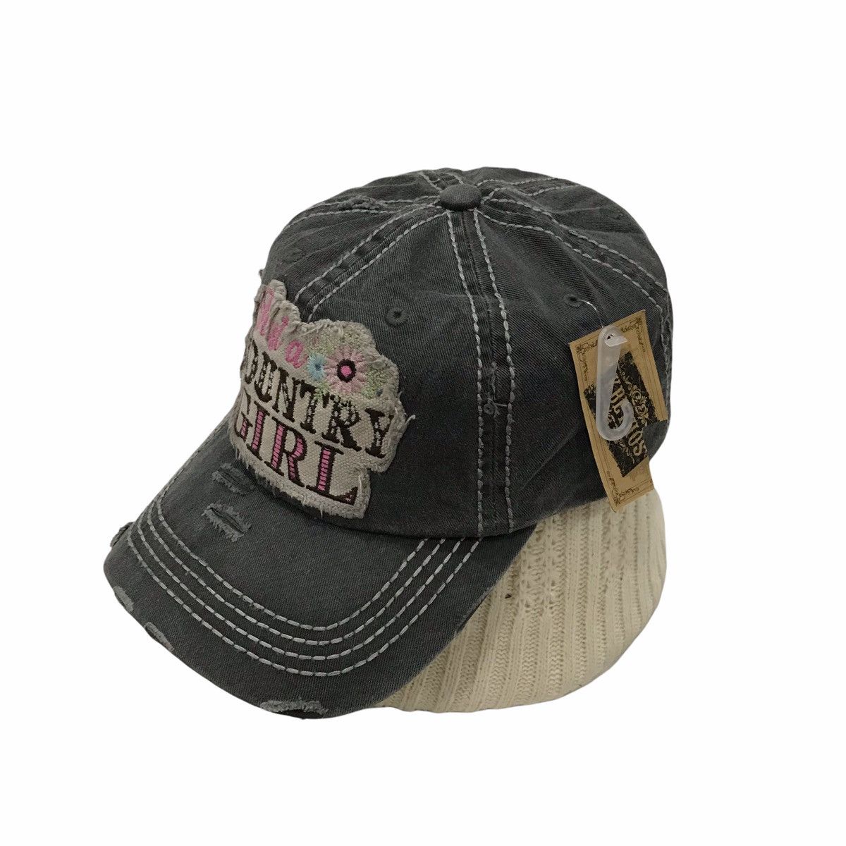 Designer KBETHOS Vintage Just a Country Girl Distressed Hats Caps Size ONE SIZE - 3 Thumbnail