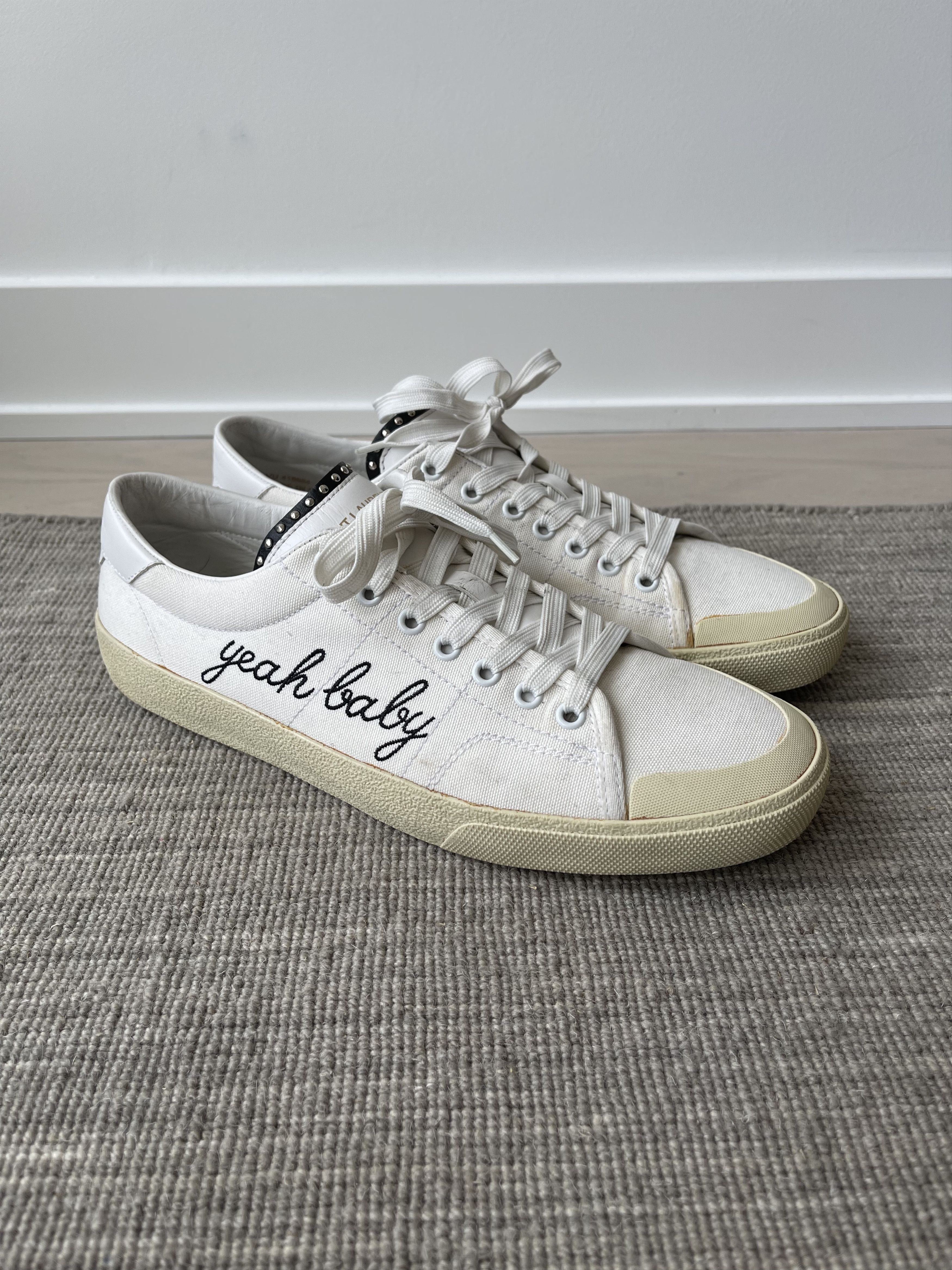 Saint Laurent Paris Saint Laurent “Yeah Baby” Embroidered Sneakers ...