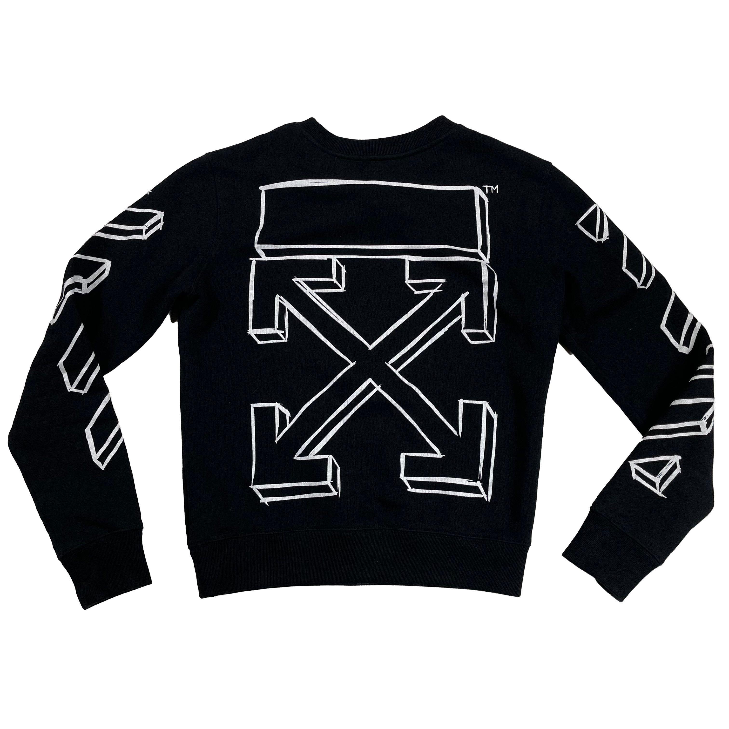 Off White FW18 3D Marker Line Crew Neck Sweatshirt Grailed