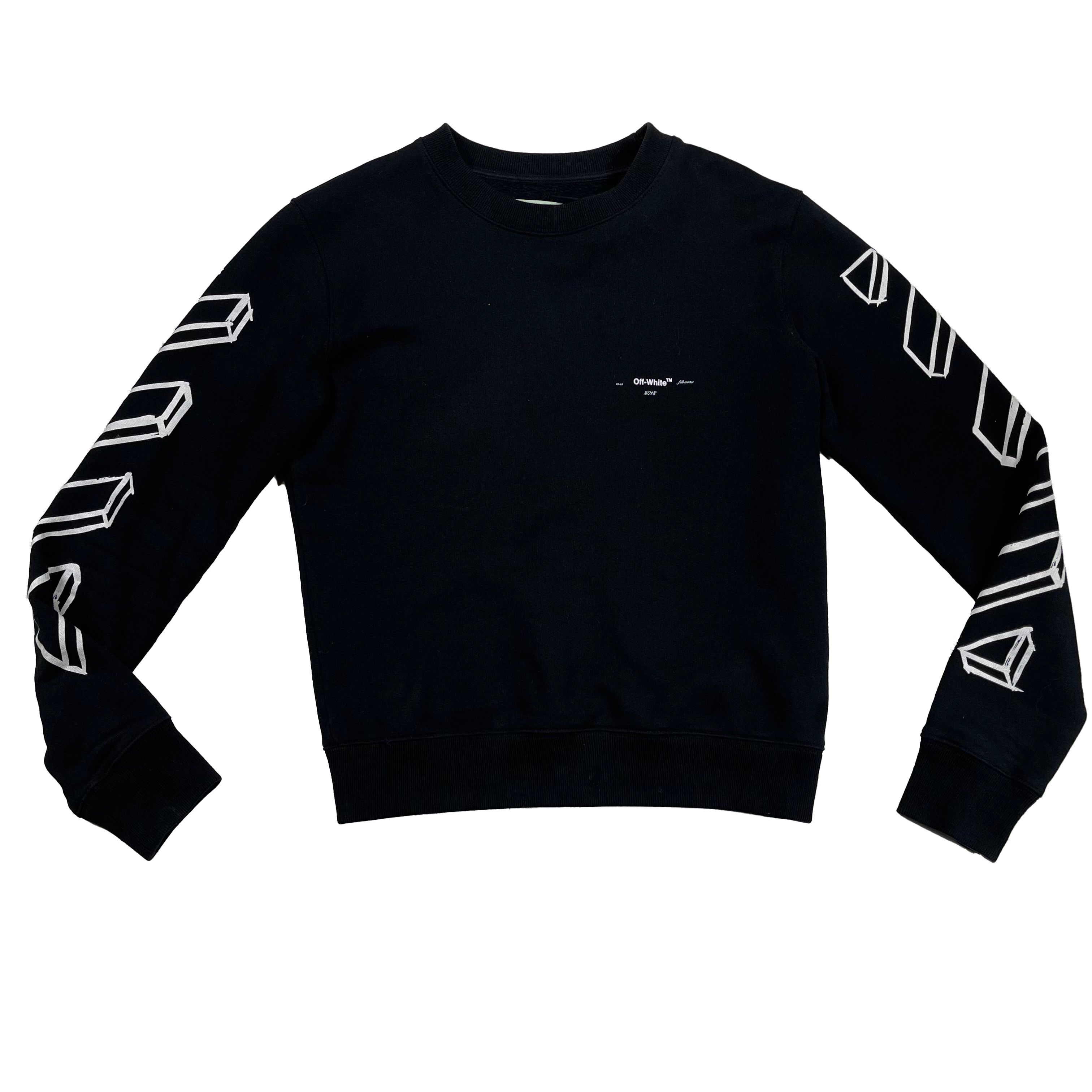 Off White FW18 3D Marker Line Crew Neck Sweatshirt Grailed