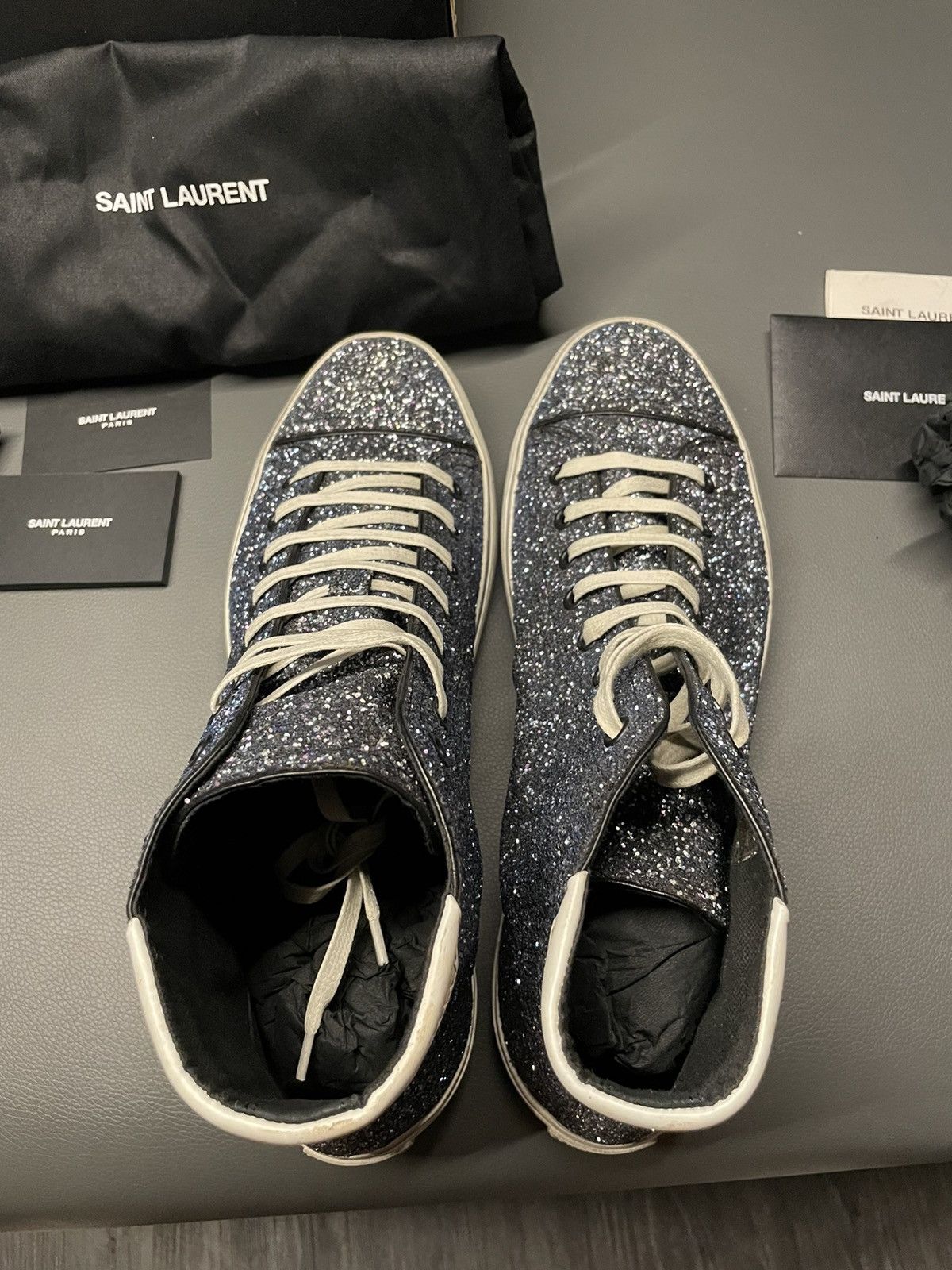 Saint Laurent Paris Brand NEW Runway Saint Laurent Glitter Sneakers Size US 11 / EU 44 - 13 Thumbnail
