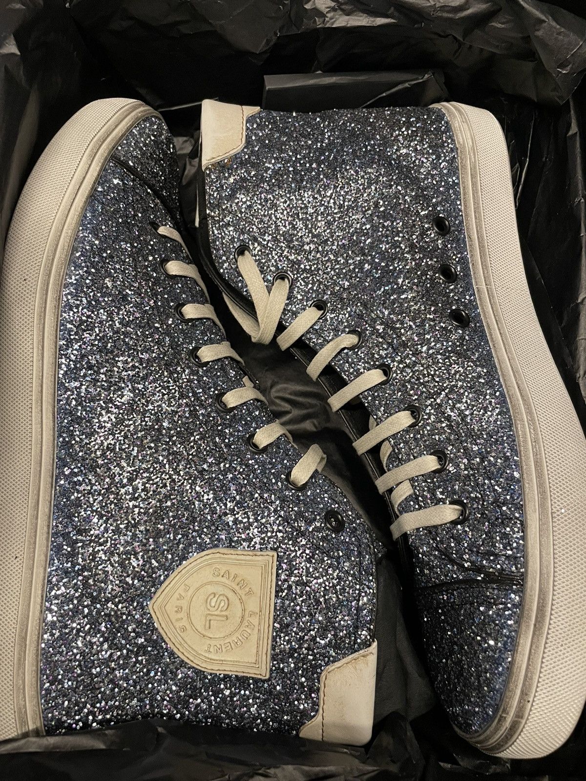 Saint Laurent Paris Brand NEW Runway Saint Laurent Glitter Sneakers Size US 11 / EU 44 - 8 Thumbnail